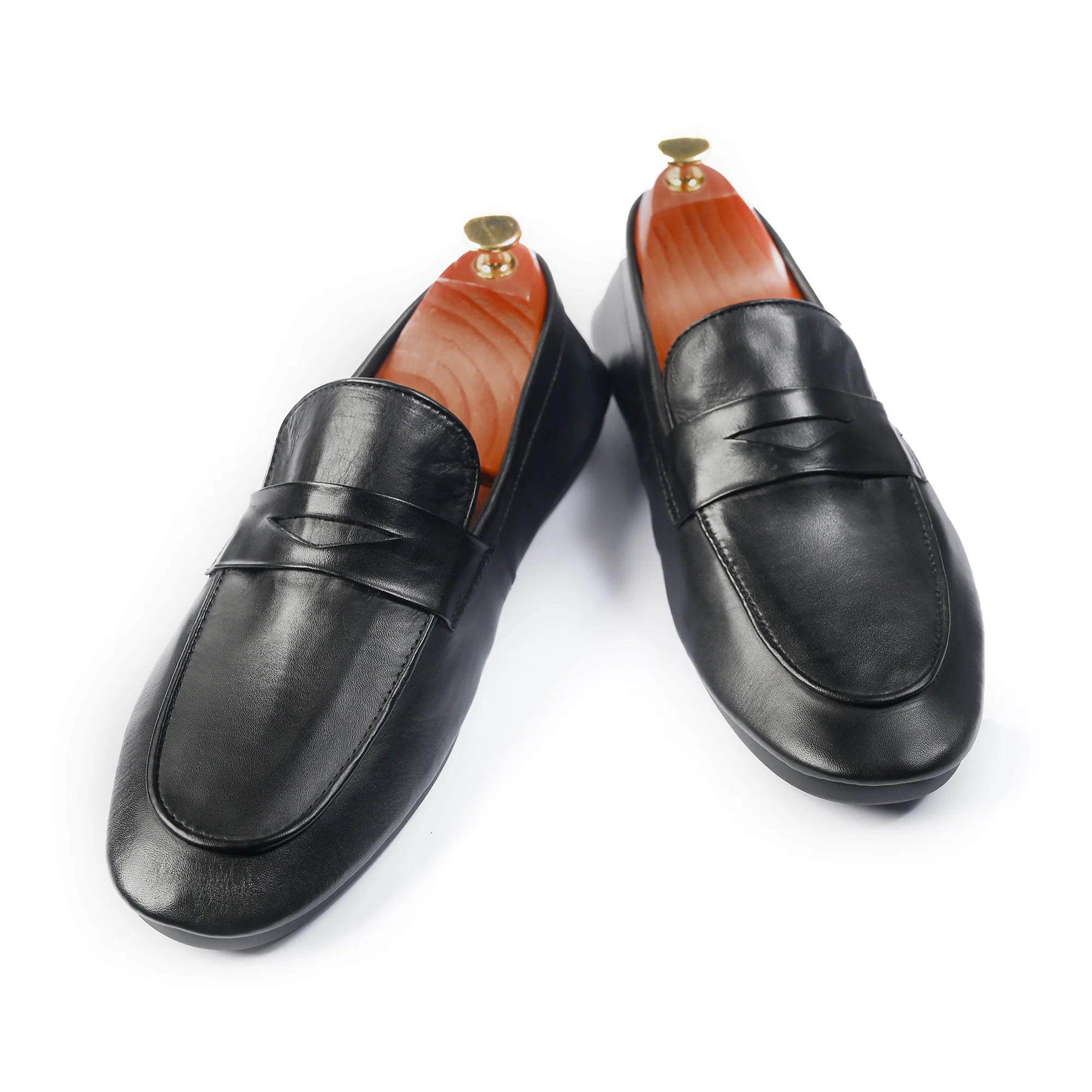 BLACK ANILINE LEATHER MOCCASIN - Image 4