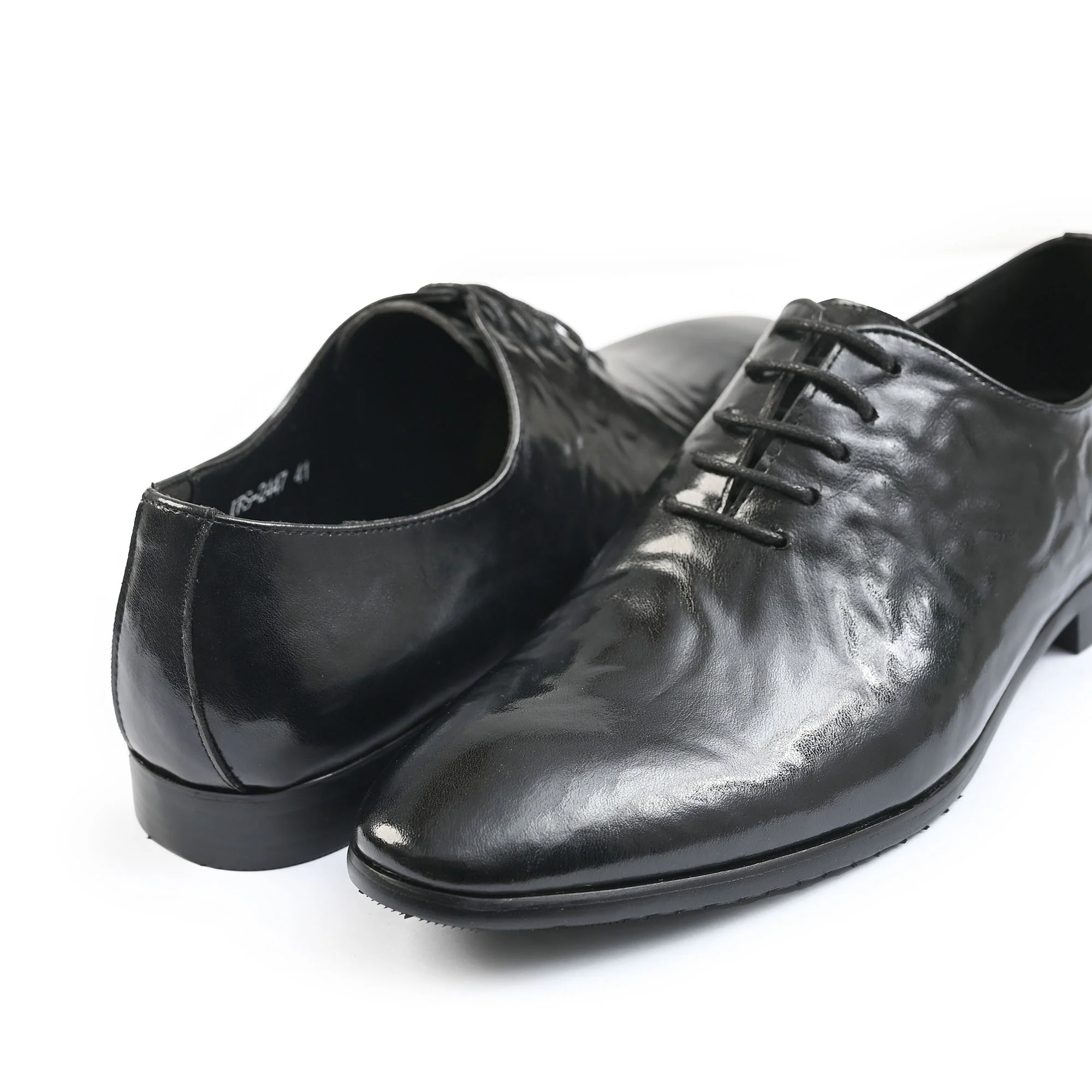 BLACK PATENT LACEUP SHOES - Image 4