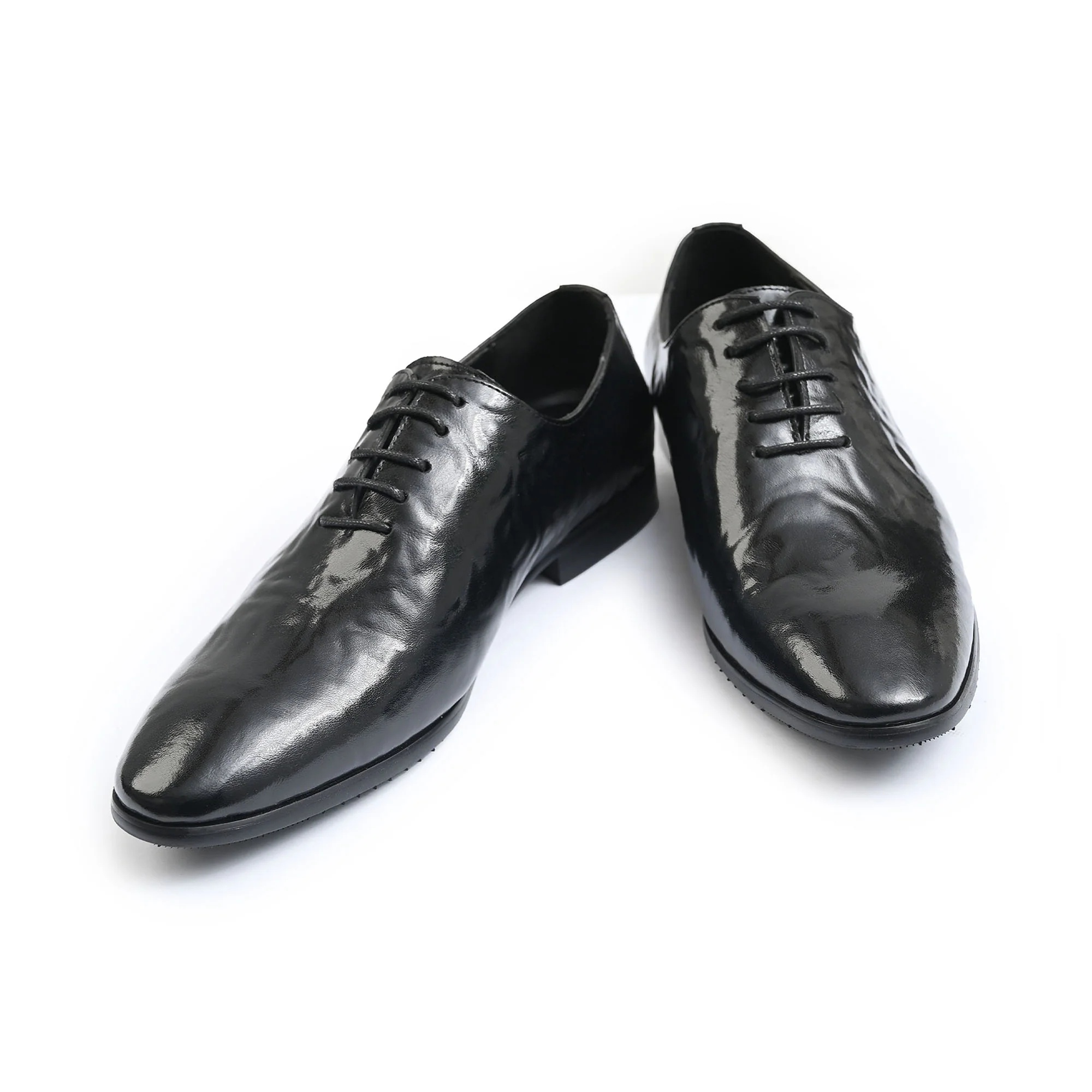 BLACK PATENT LACEUP SHOES - Image 5
