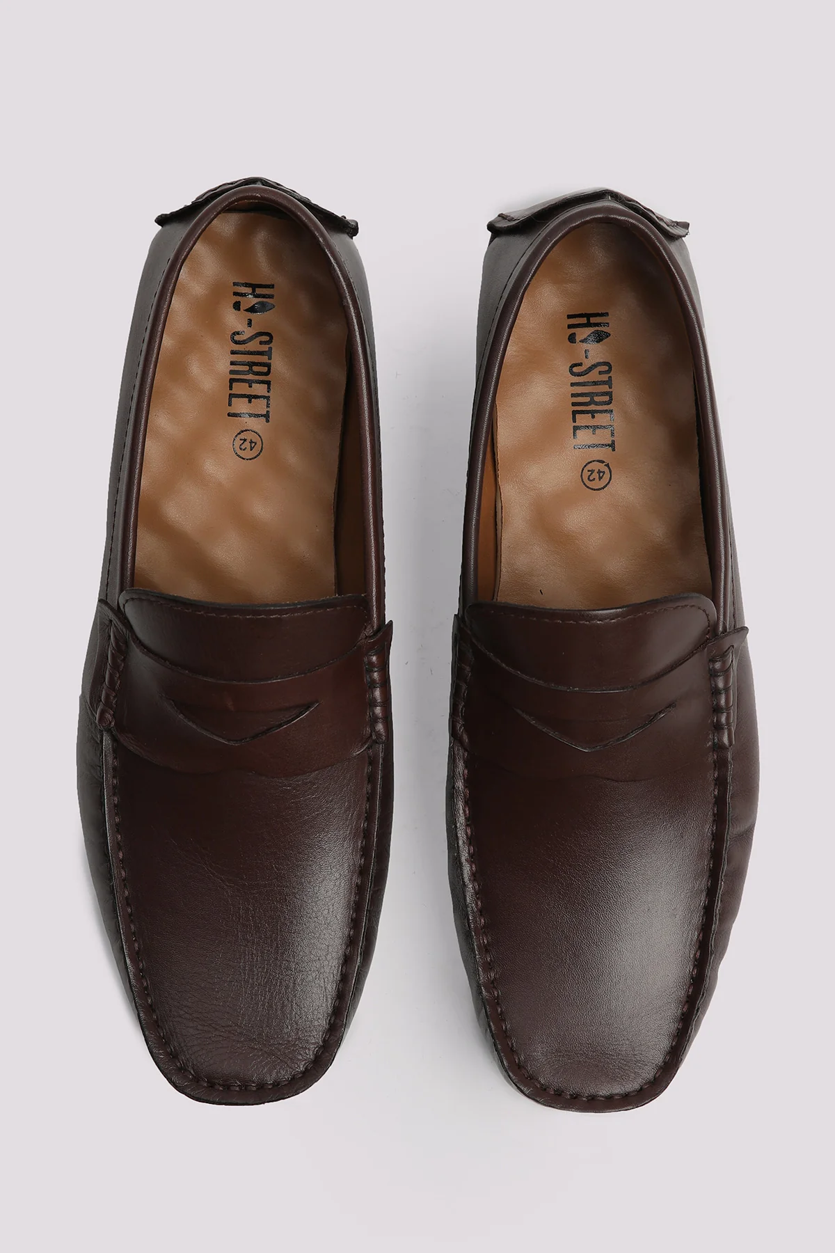 BROWN LEATHER MOCCASIN SHOES - Image 4