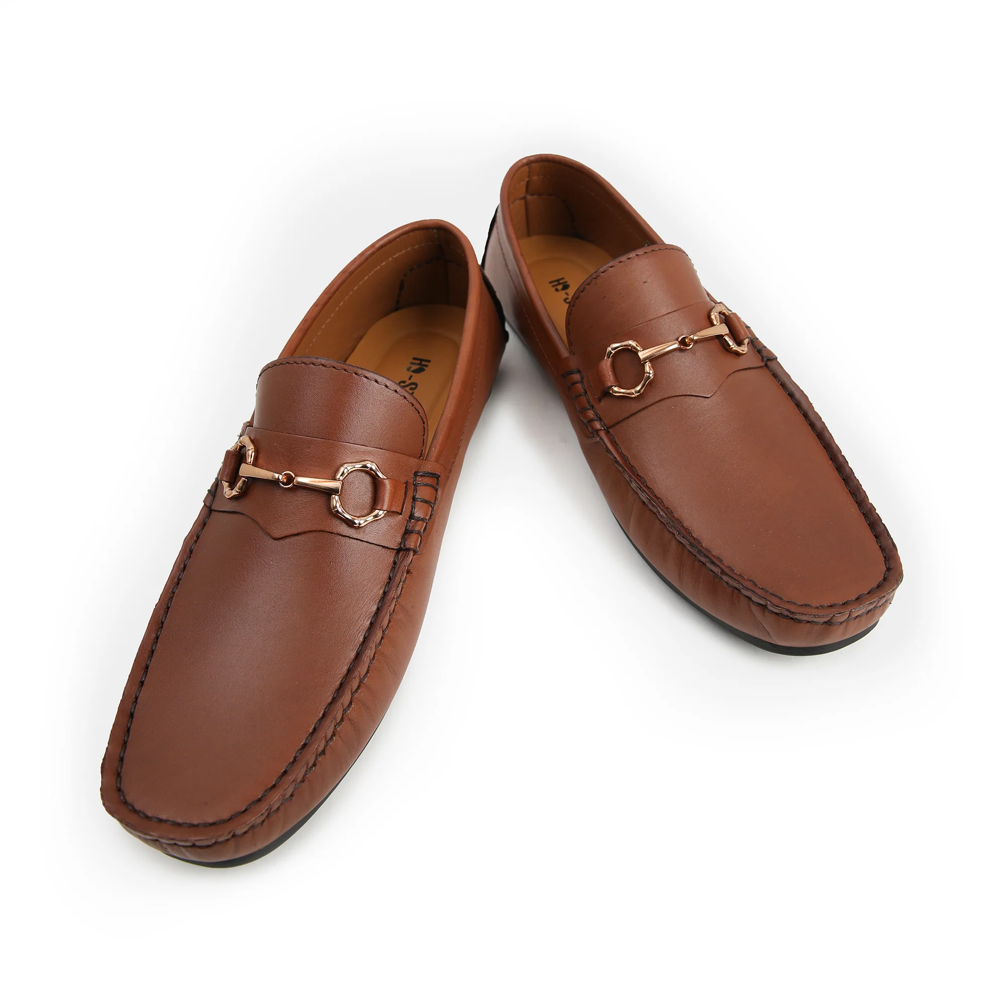 BROWN MOCCASIN WITH GOLDEN BUCKLE - Image 3