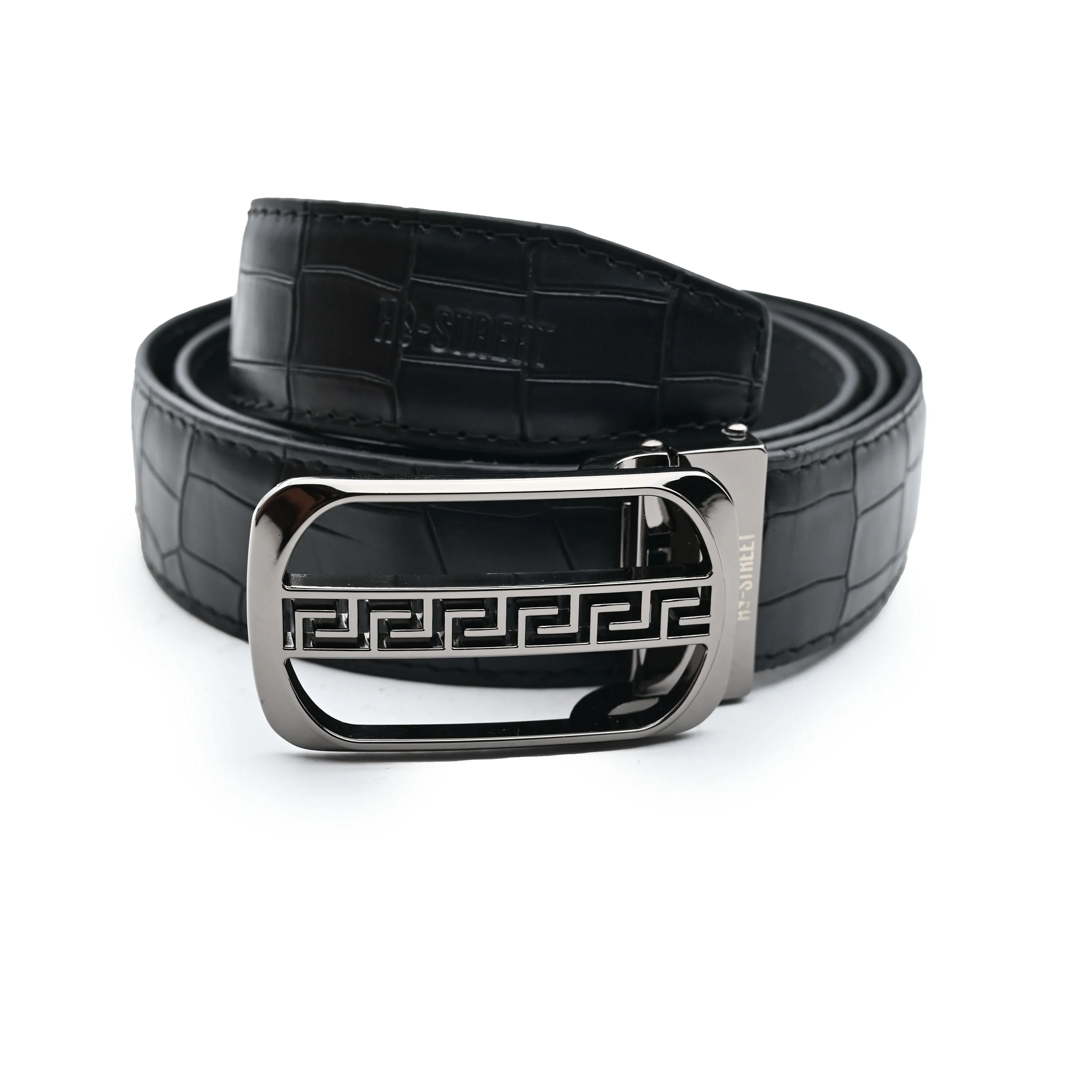 PREMIUM BLACK TEXTURED LEATHER BELT - Image 3