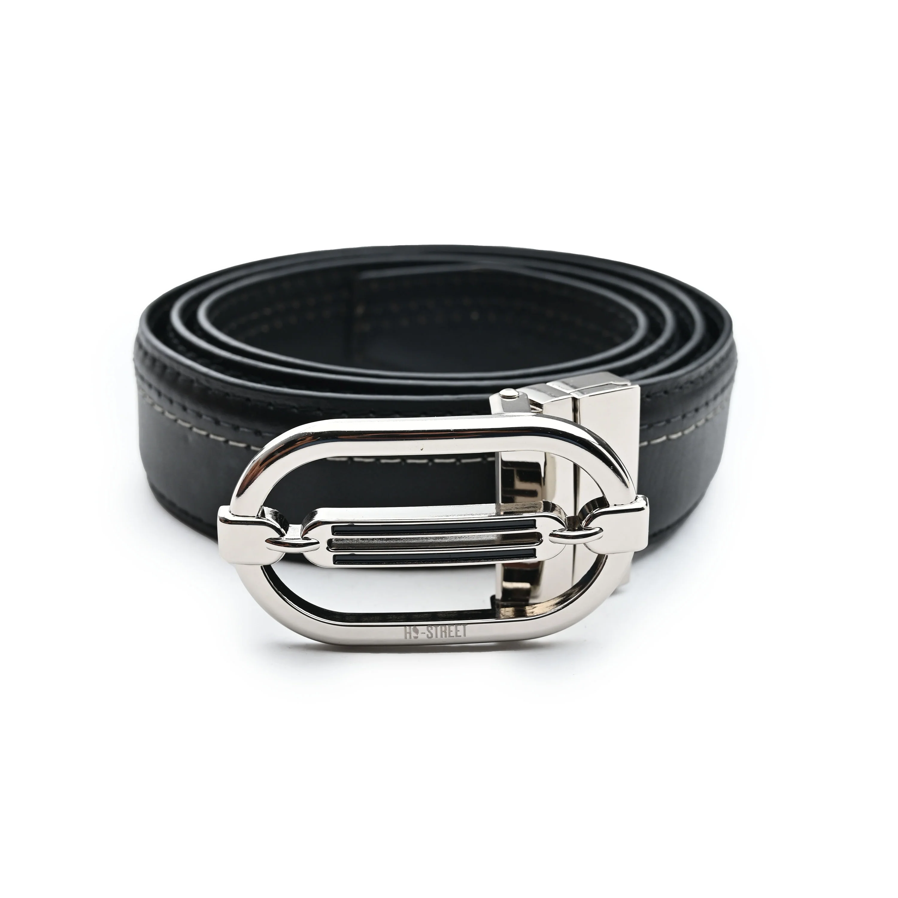 CONTRAST STITCHED LEATHER BELT - Image 3