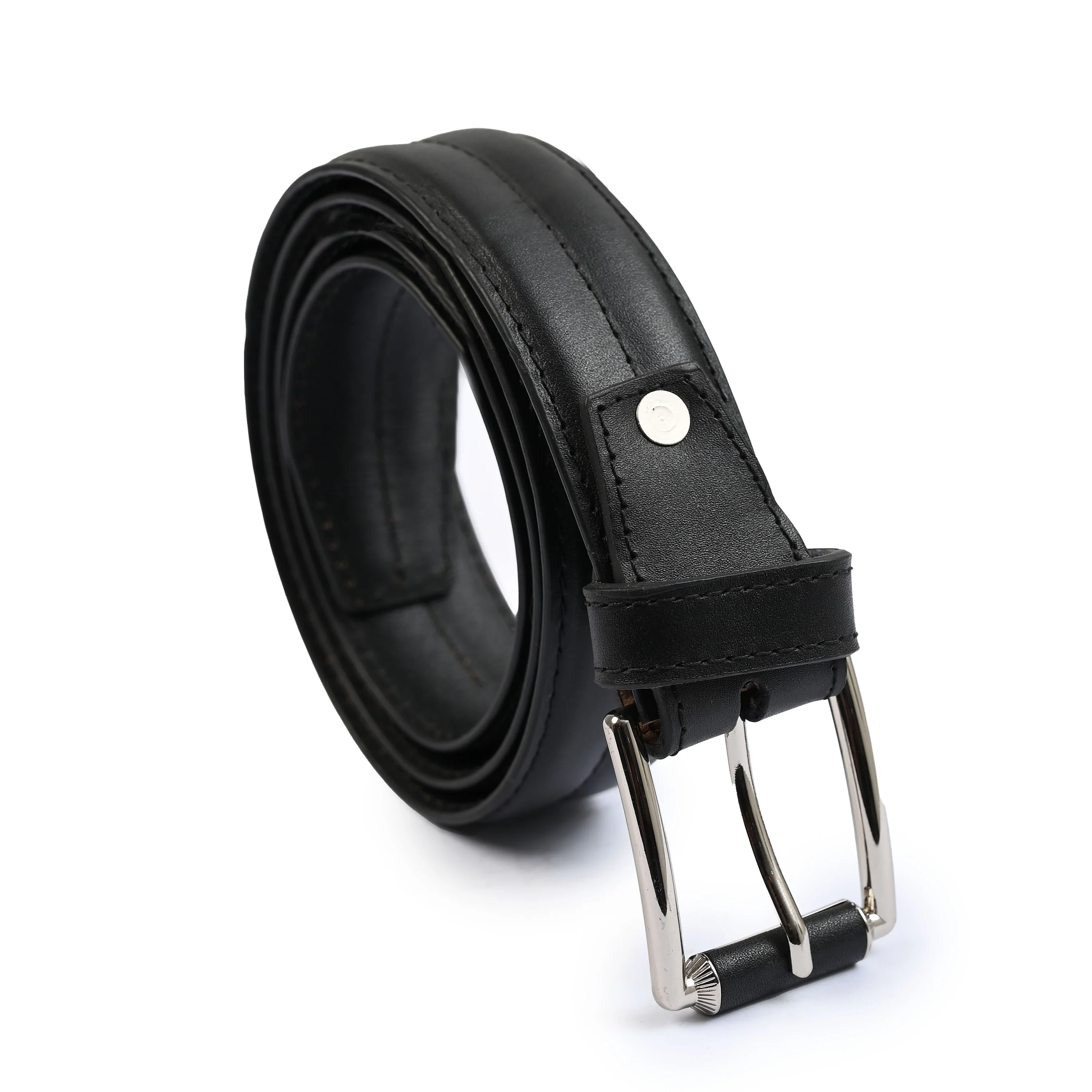 BLACK ANILINE LEATHER BELTT