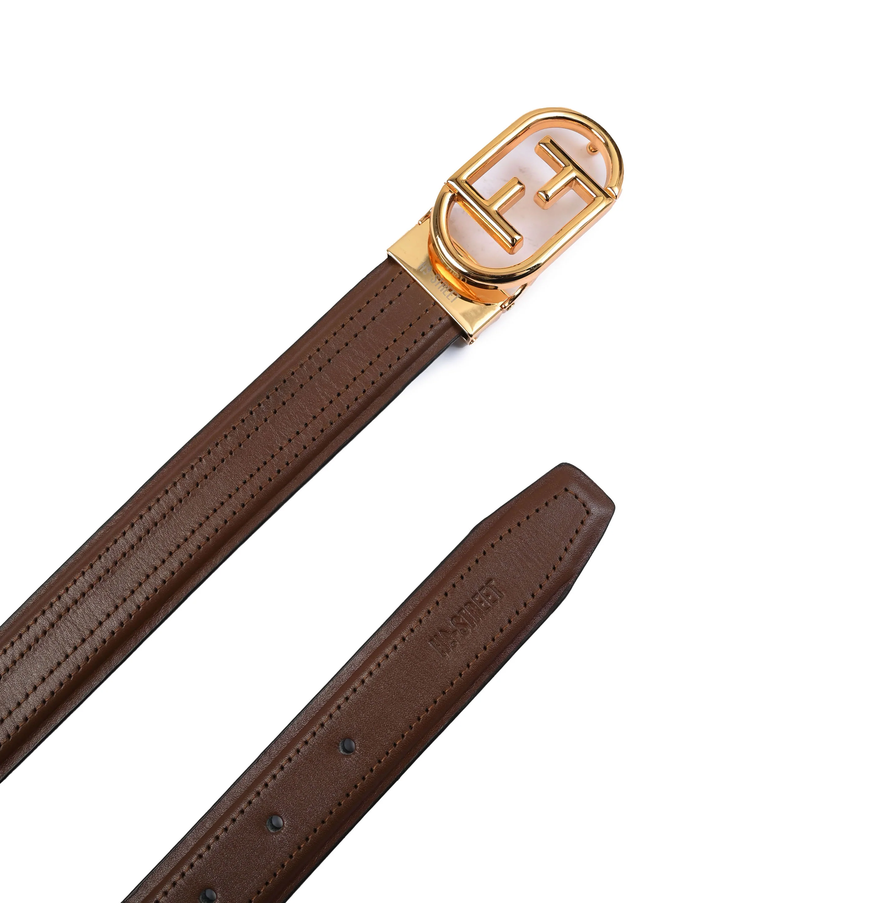 MULTI STITCHED LEATHER BELT - Image 2