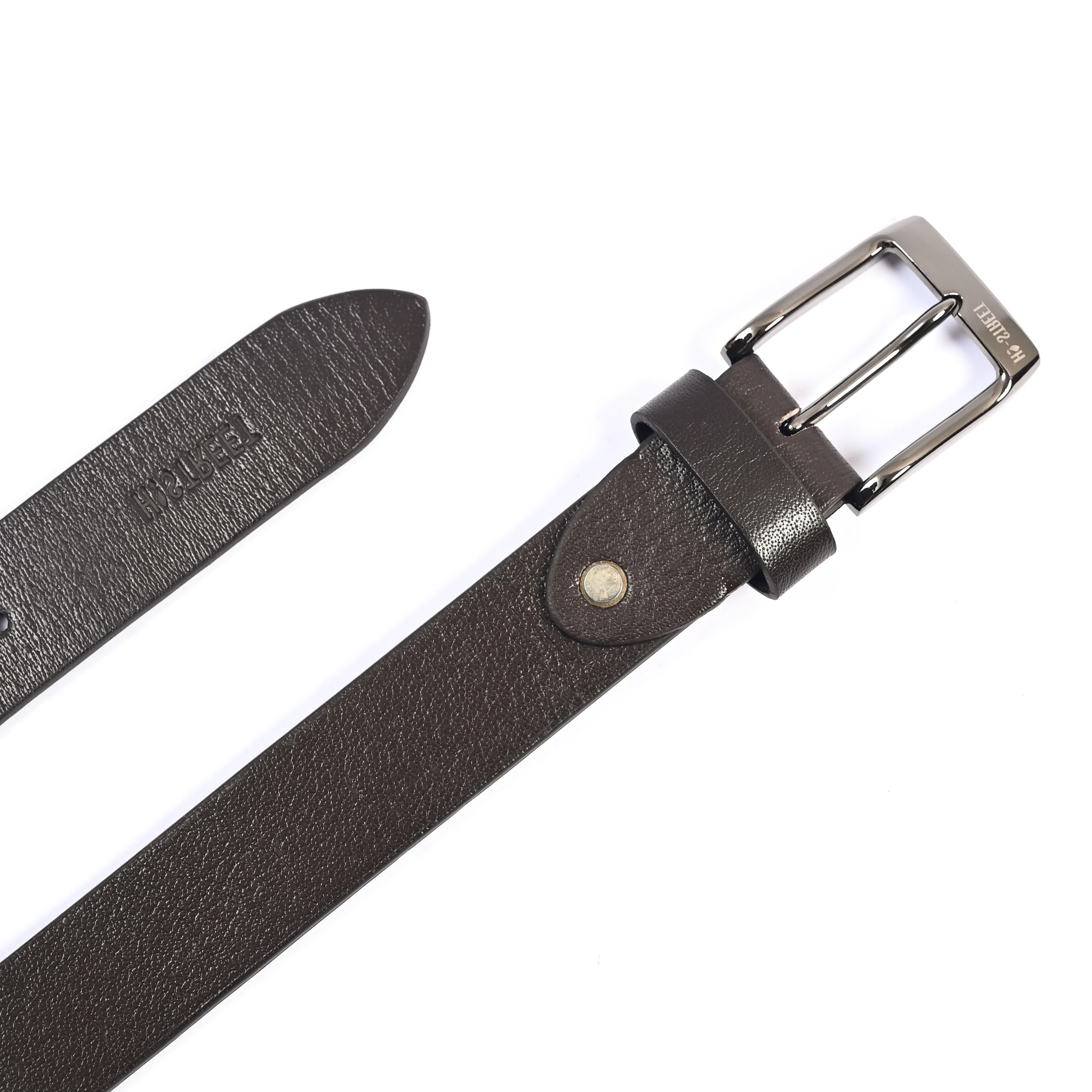 COFFEE ANILINE LEATHER BELT - Image 3