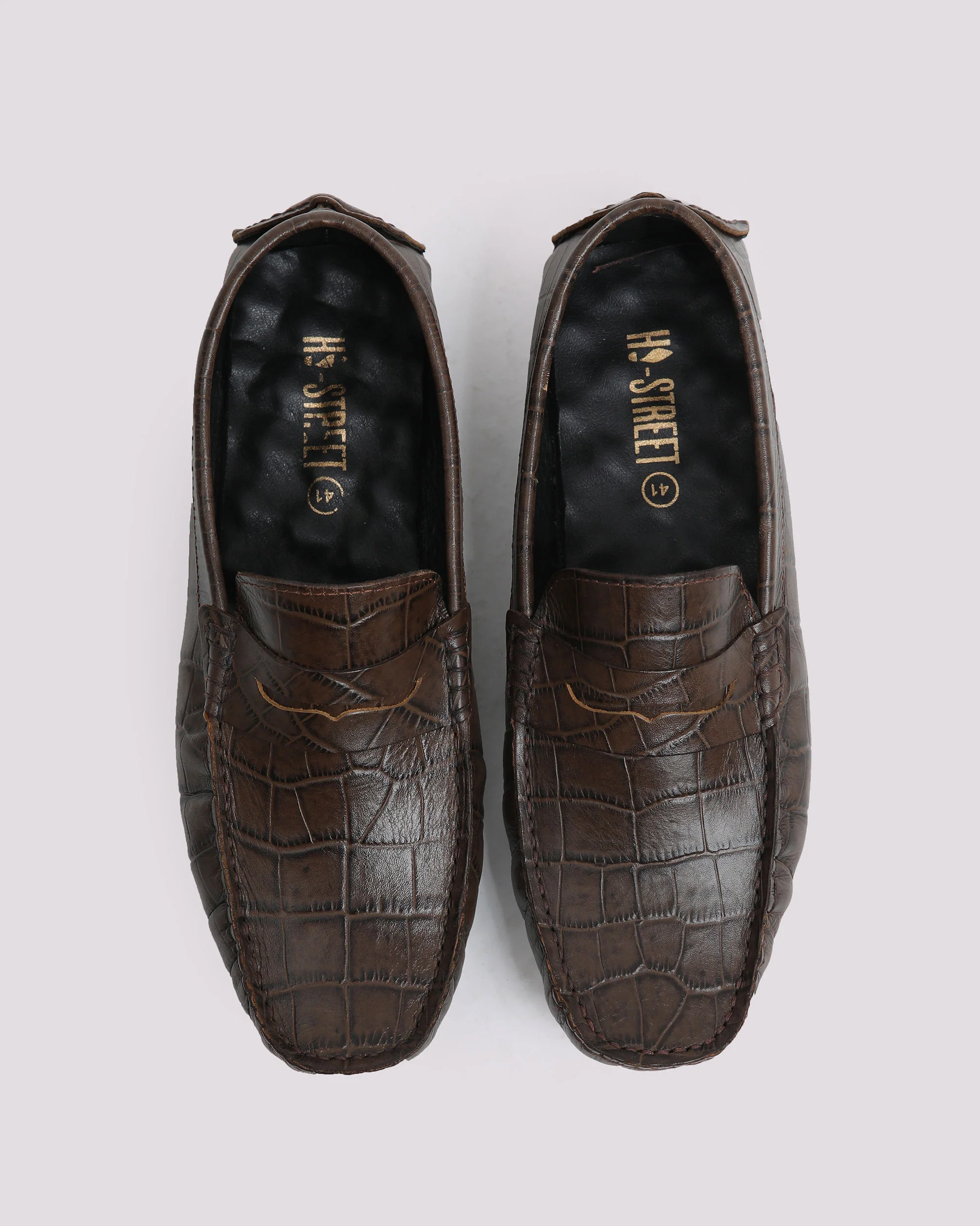COFFEE TEXTURED LEATHER MOCCASIN - Image 5