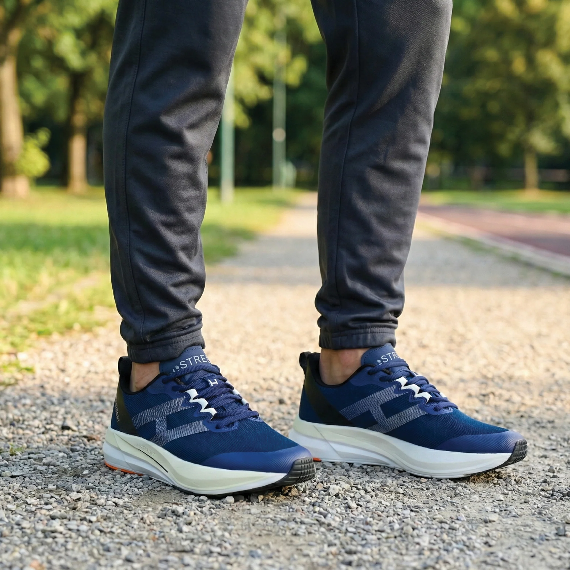 BLUE LACE UP TRAINER SHOES - Image 8