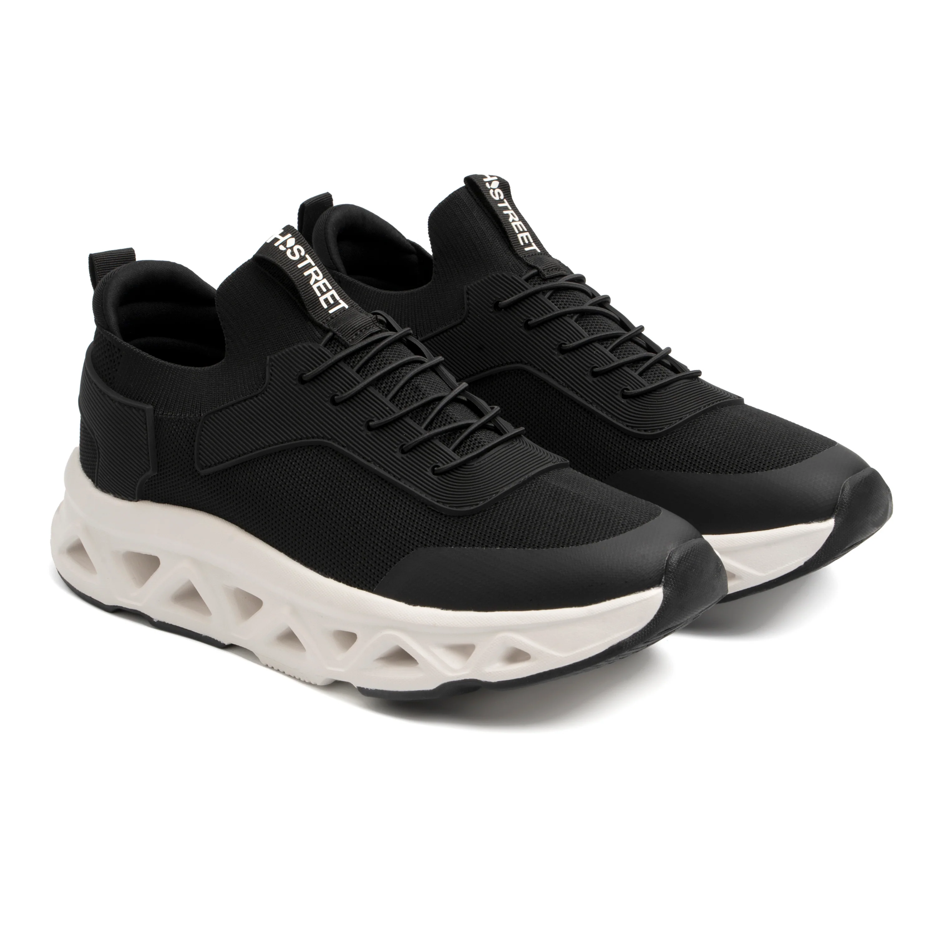 BLACK LACE UP STYLE TRAINERS - Image 2