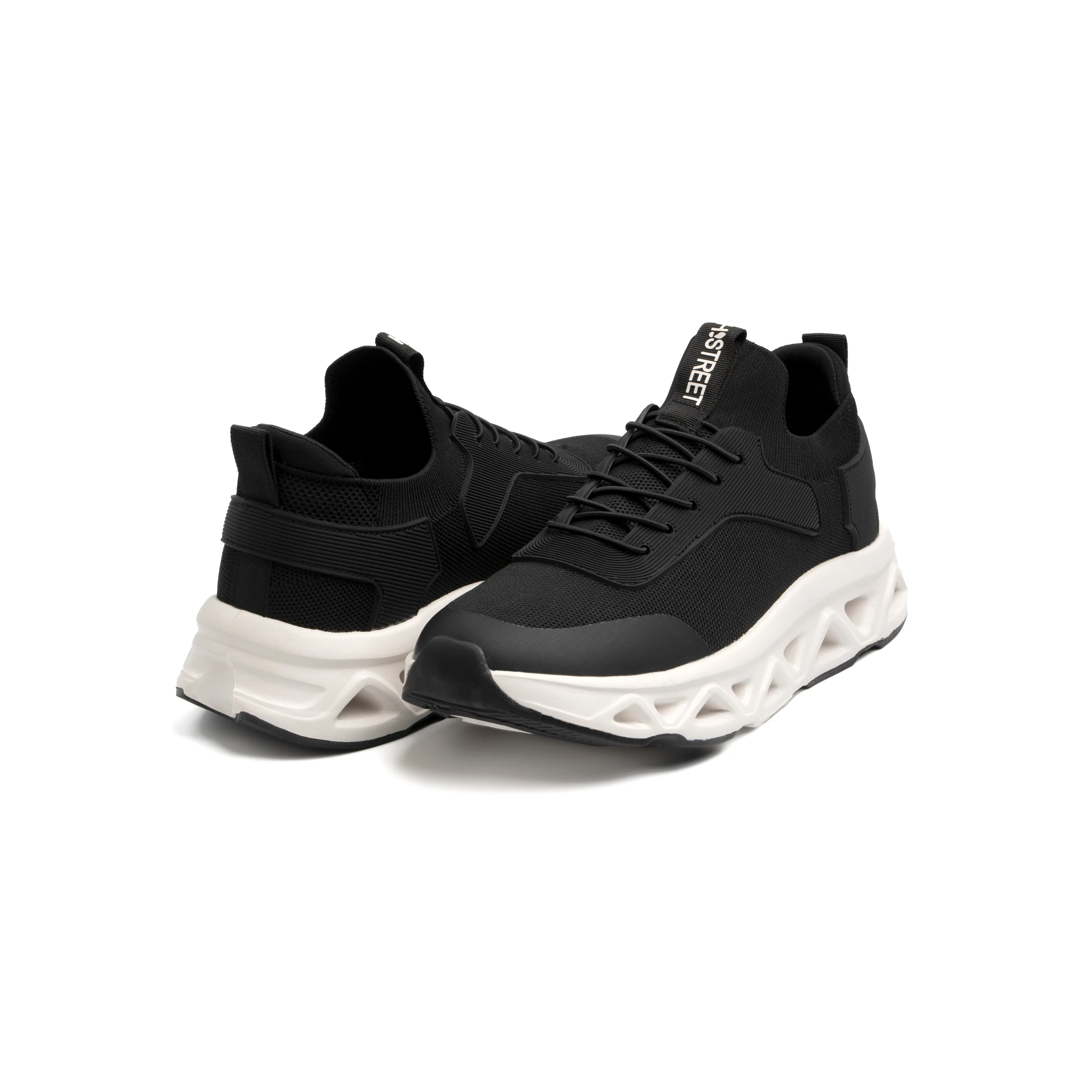 BLACK LACE UP STYLE TRAINERS - Image 4