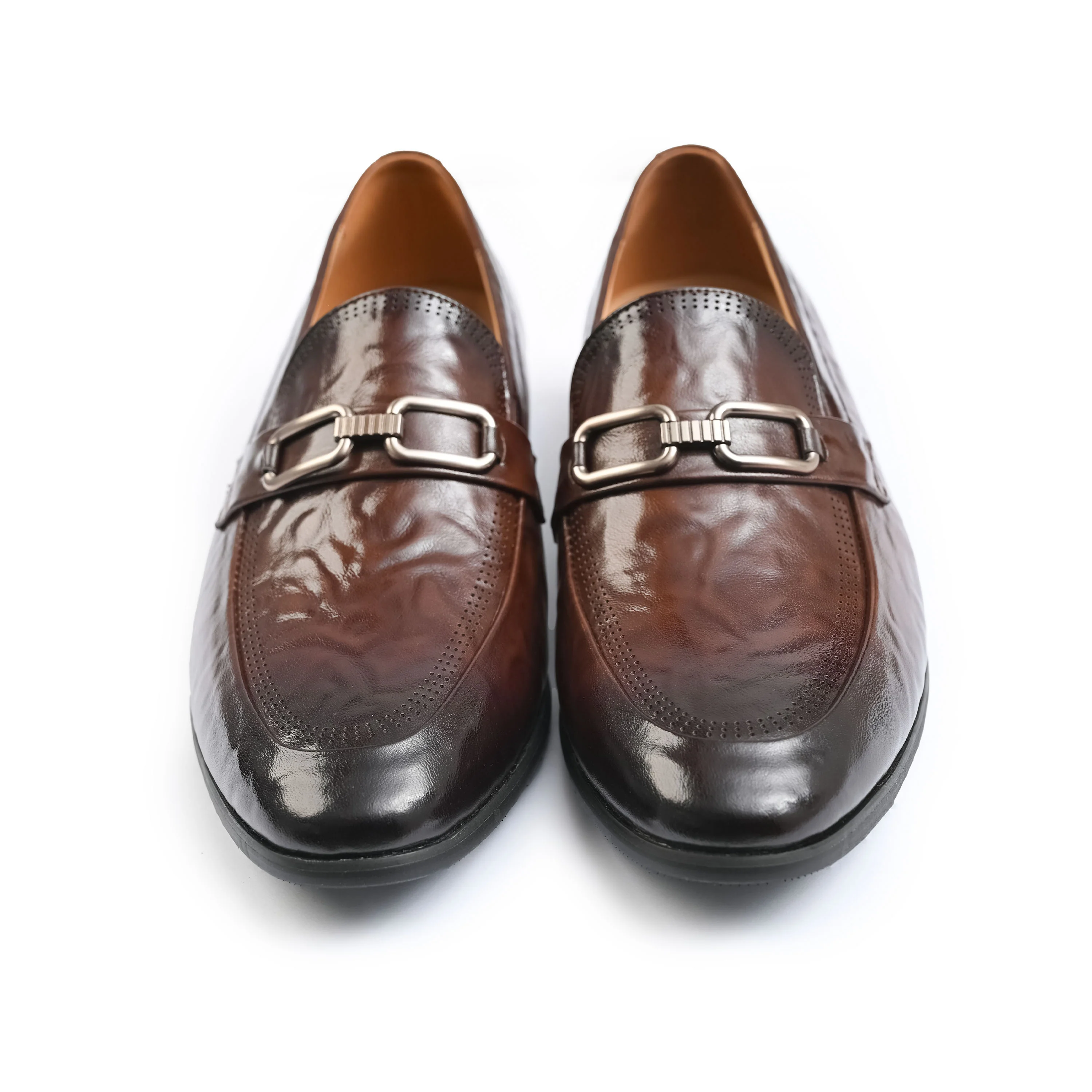 BROWN TEXTURED DOTTED SHOES - Image 3