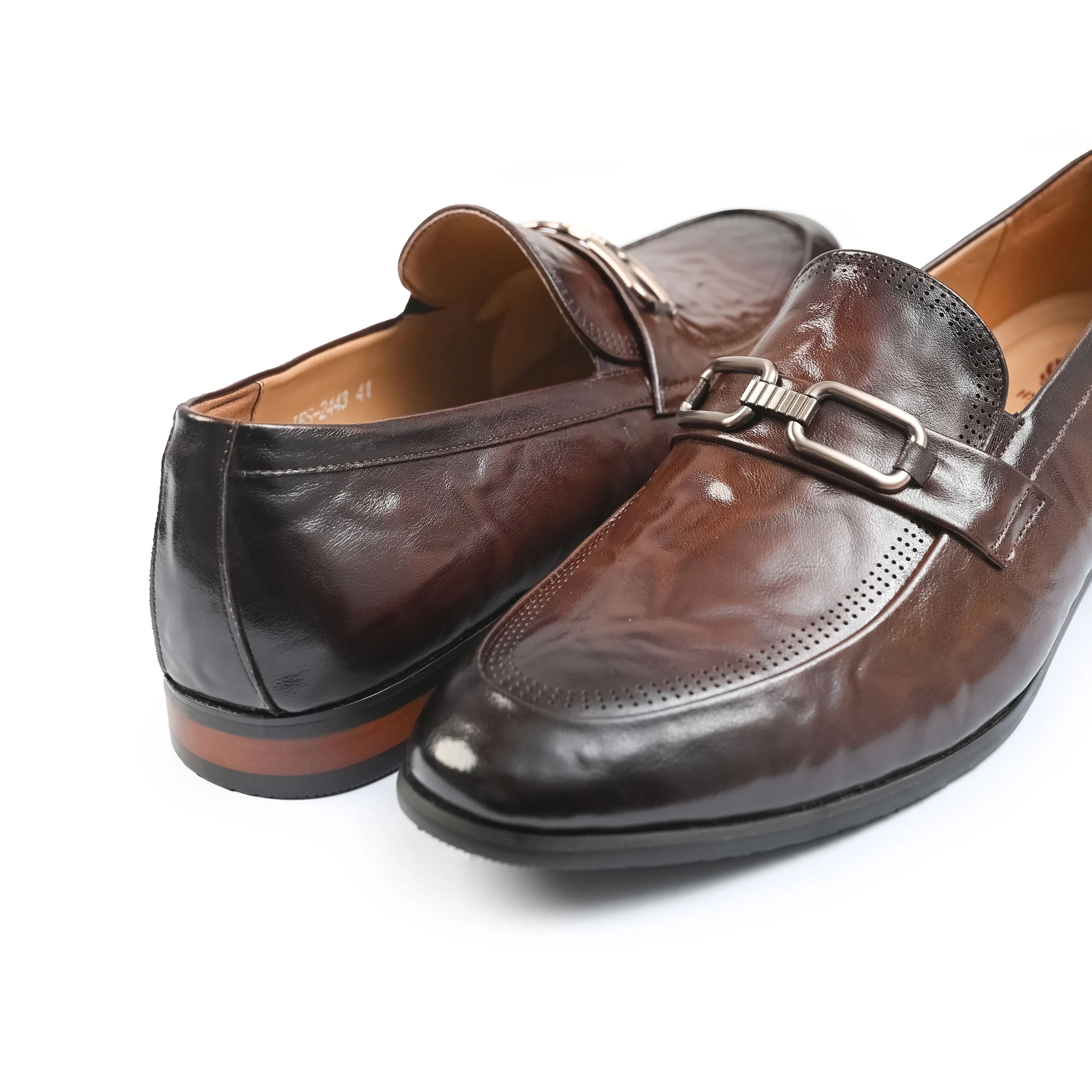 BROWN TEXTURED DOTTED SHOES - Image 4