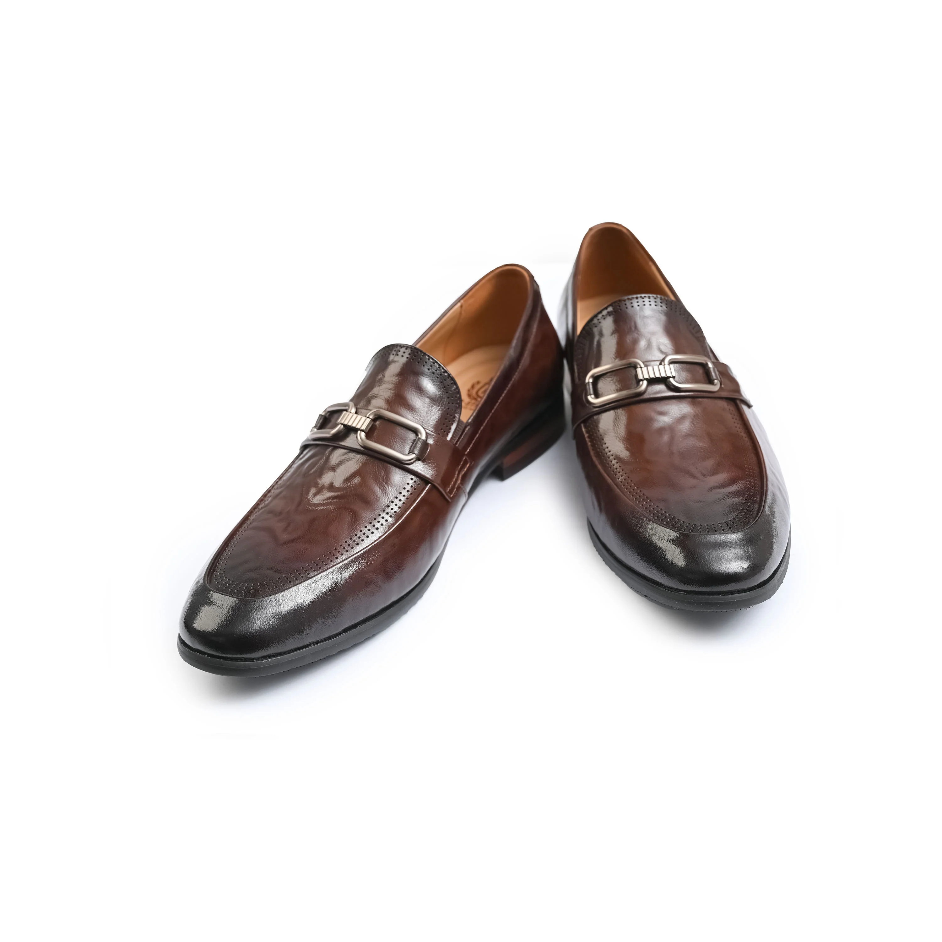 BROWN TEXTURED DOTTED SHOES - Image 5