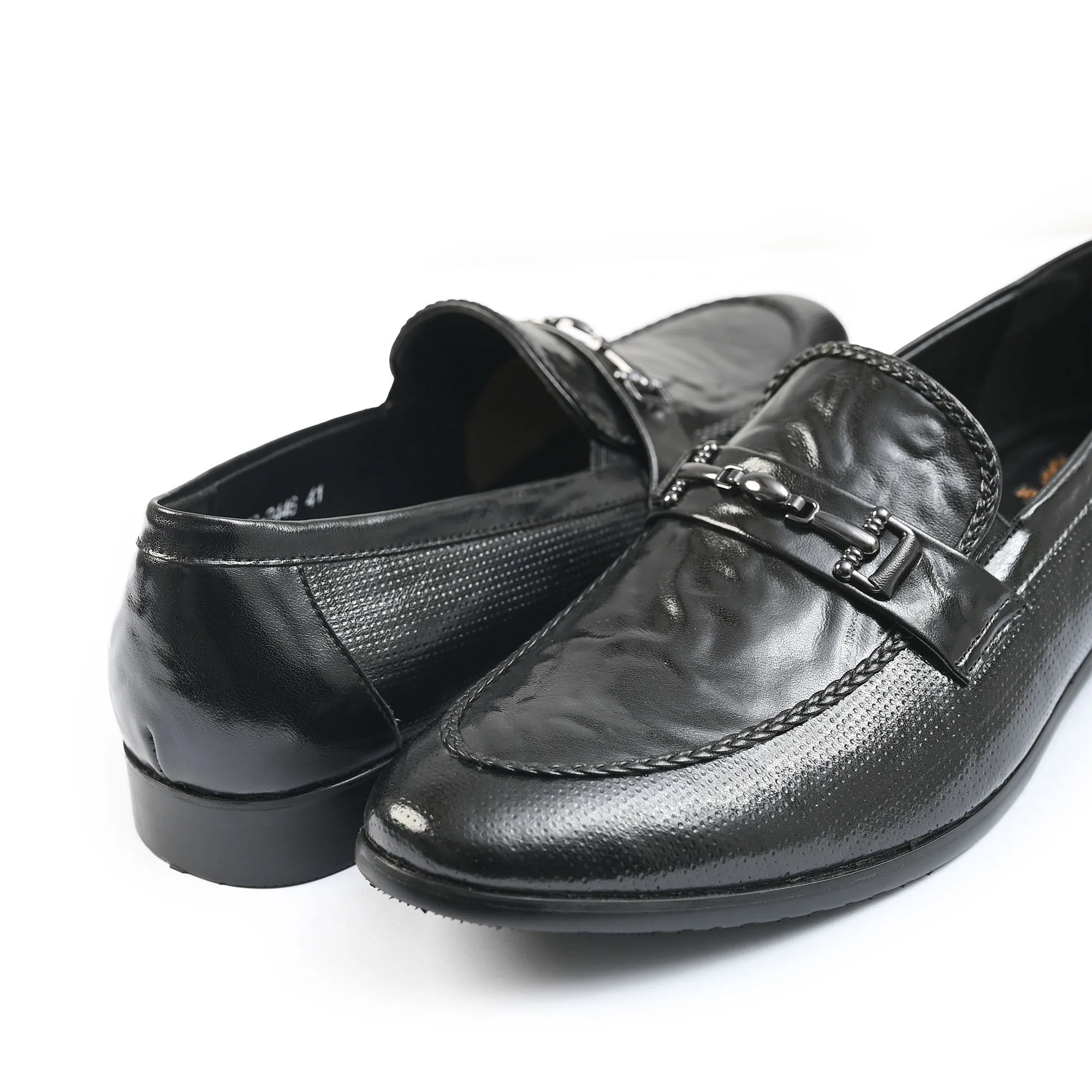 BLACK FAUX PATENT SHOES - Image 4