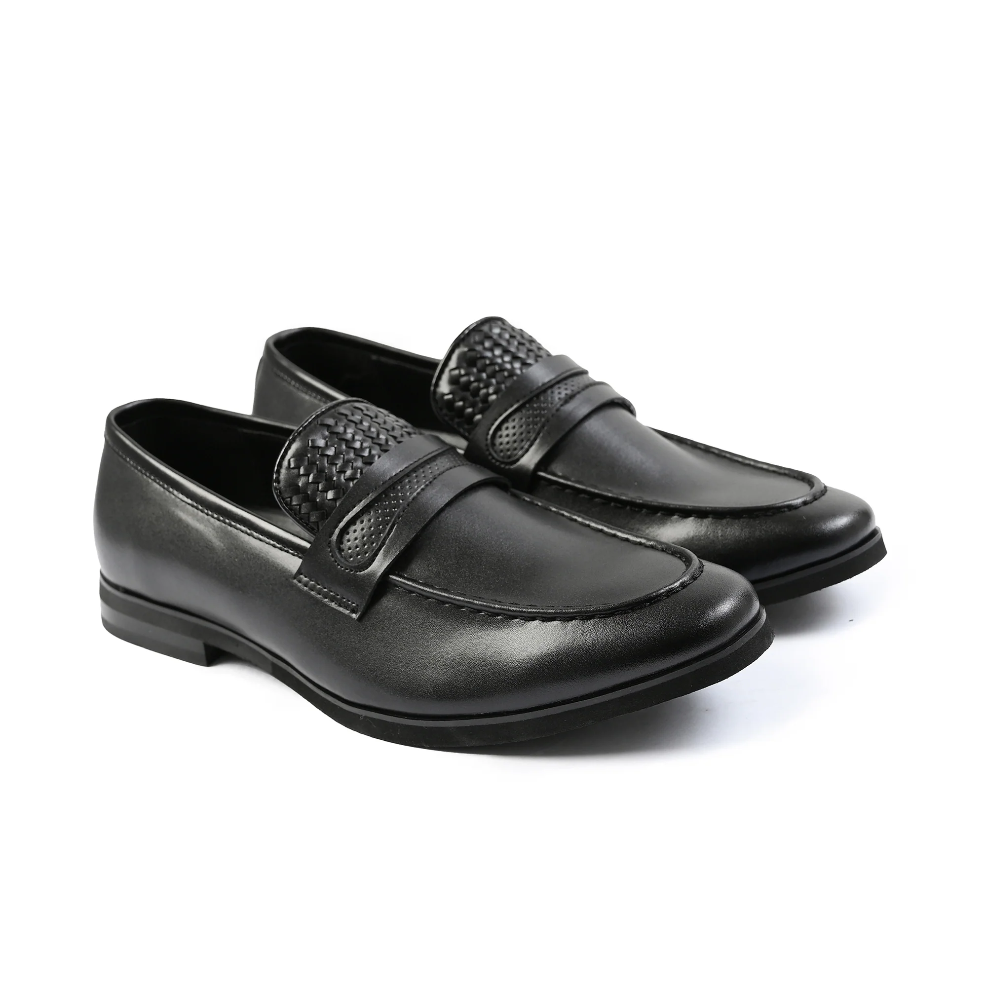 BLACK SPLIT LEATHER SHOES