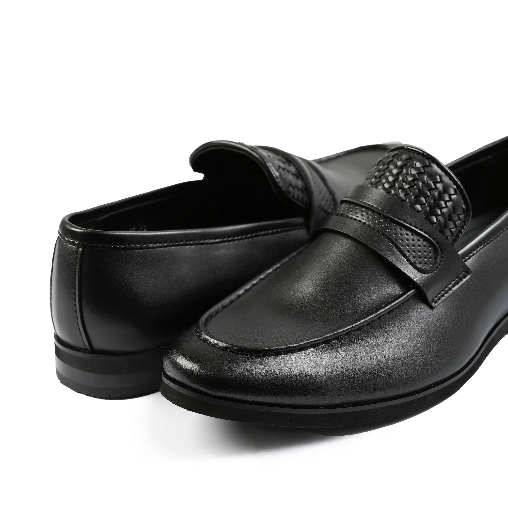 BLACK SPLIT LEATHER SHOES - Image 4
