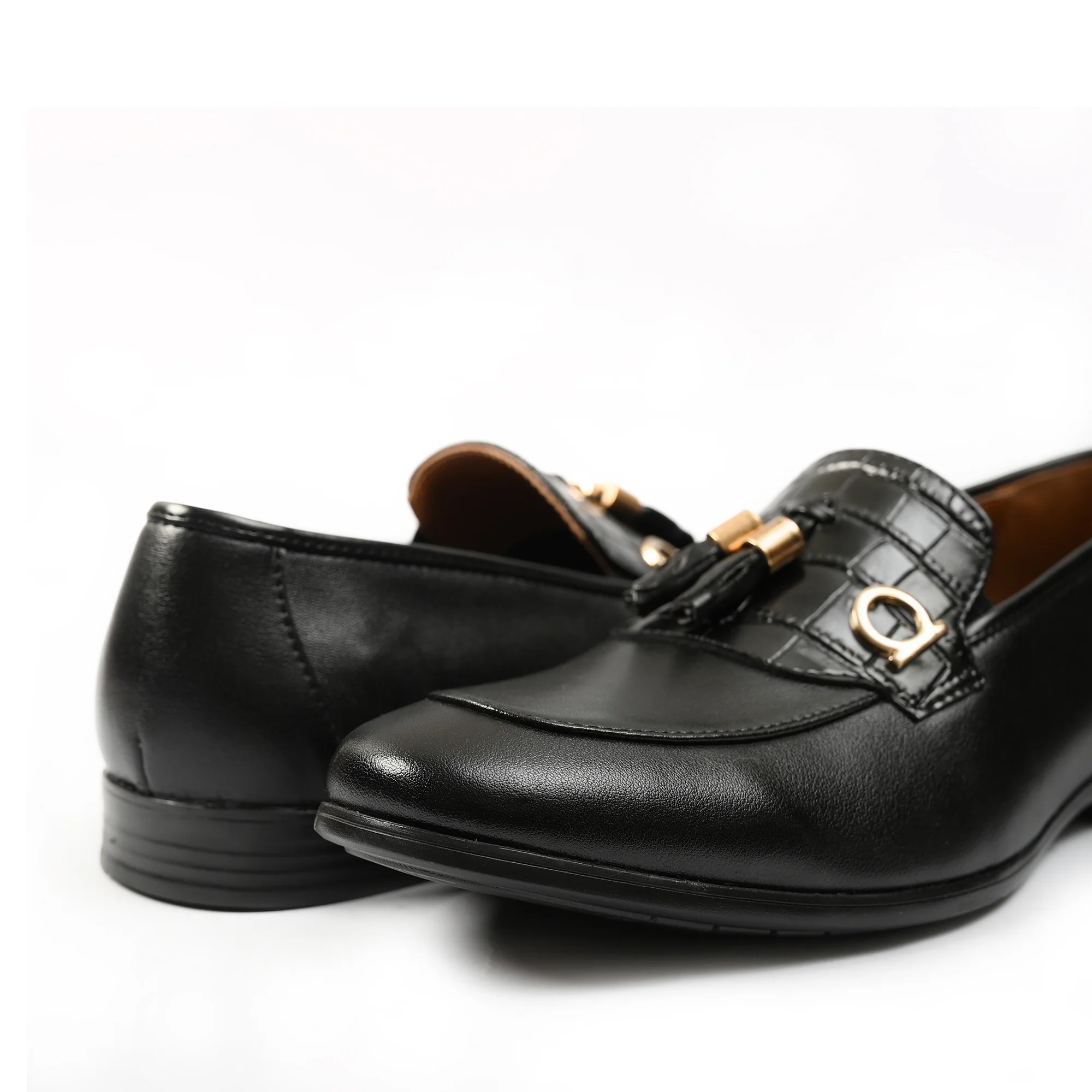 BLACK TASSEL LEATHER SHOES - Image 4