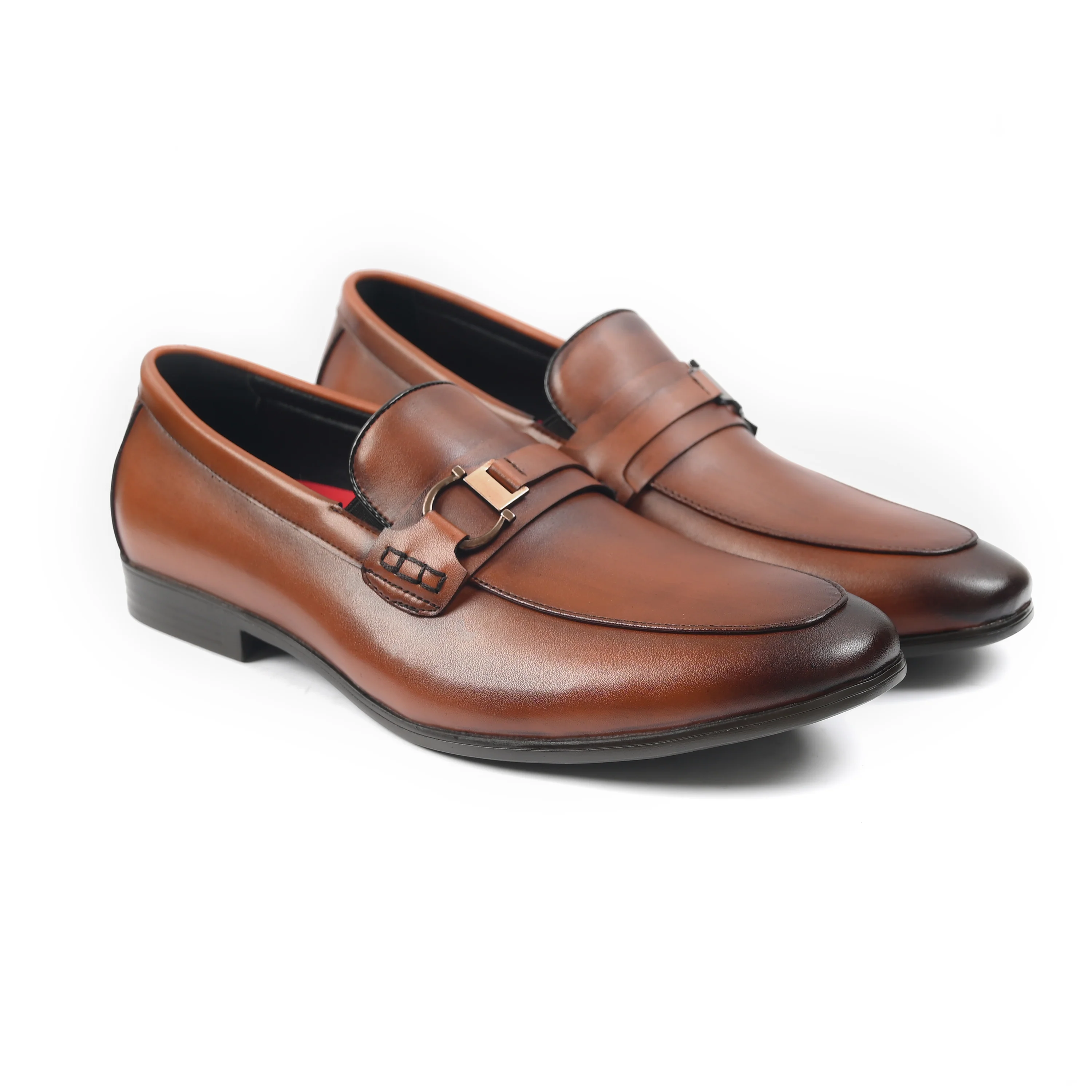 BROWN LEATHER BUCKLE SHOES - Image 2