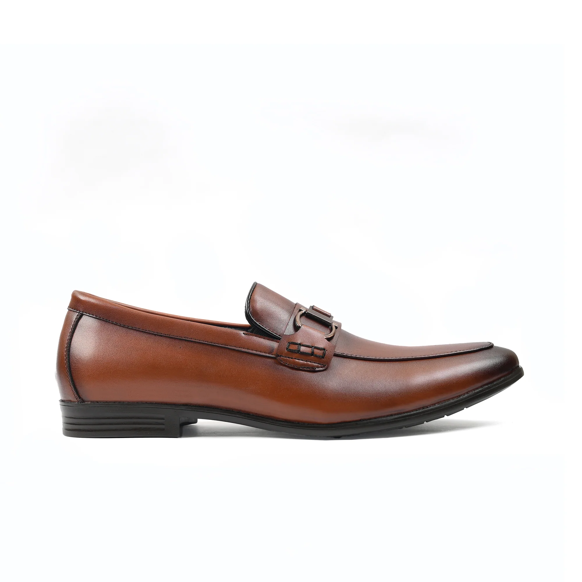 BROWN LEATHER BUCKLE SHOES - Image 3