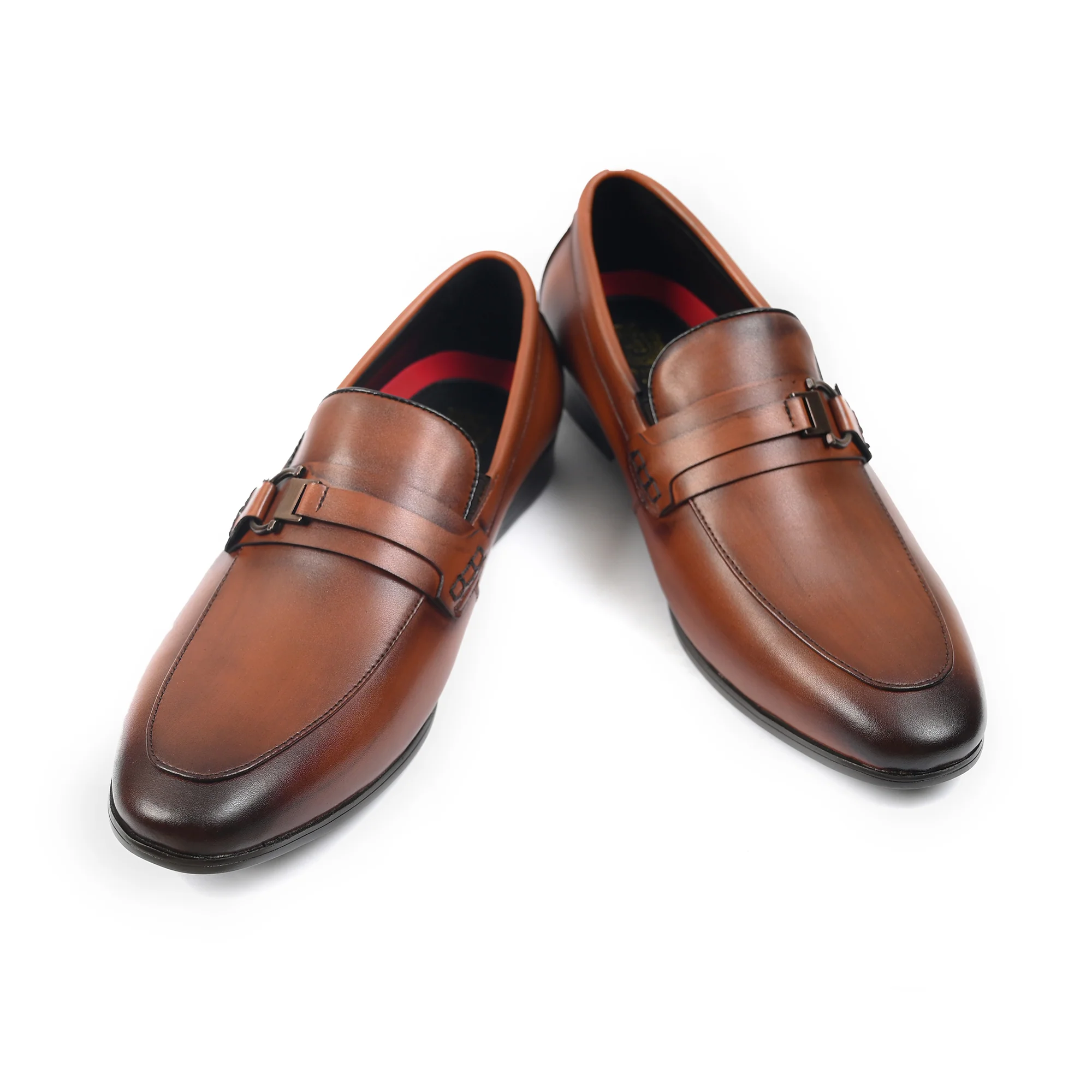 BROWN LEATHER BUCKLE SHOES - Image 4