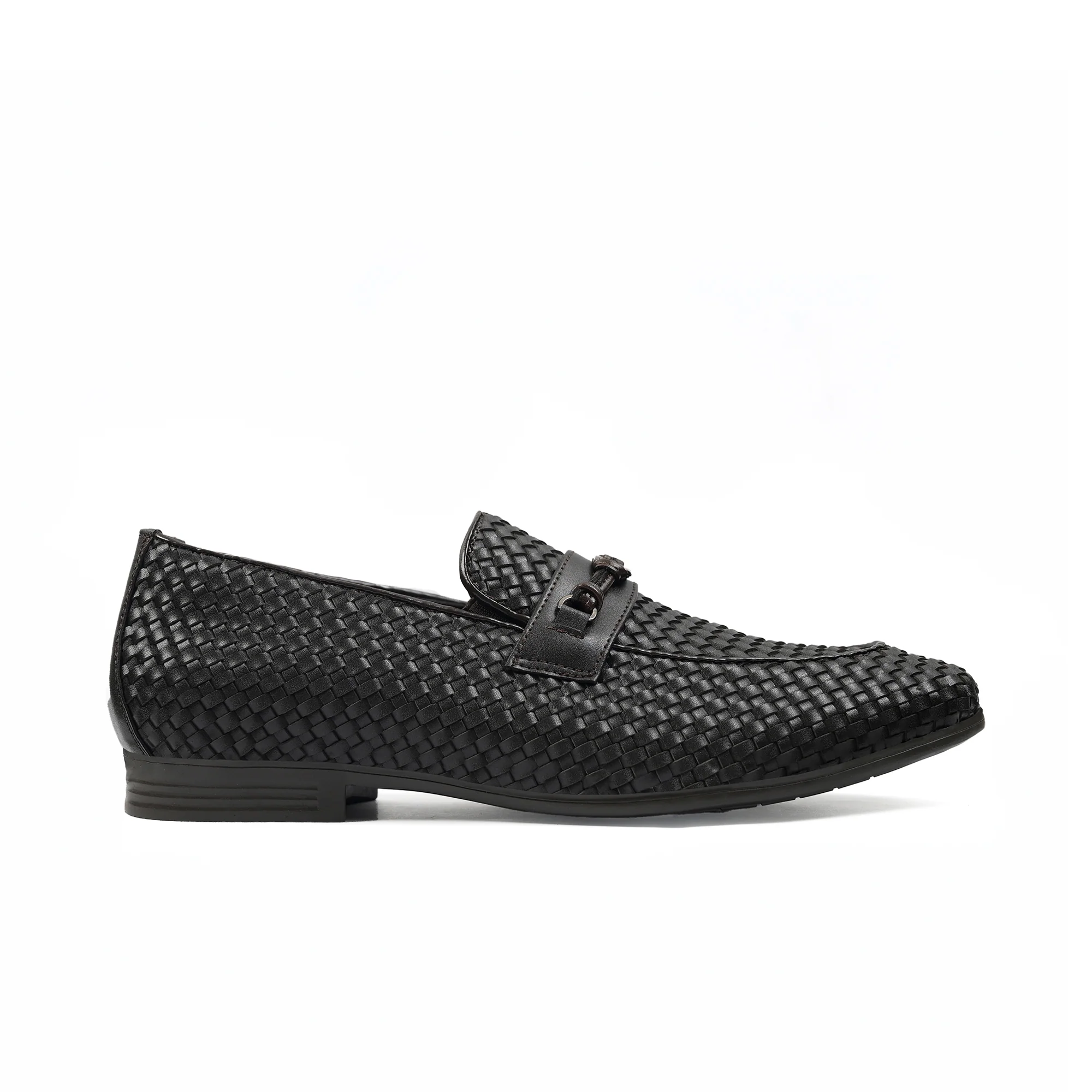 BROWN BRAIDED LEATHER SHOES - Image 3