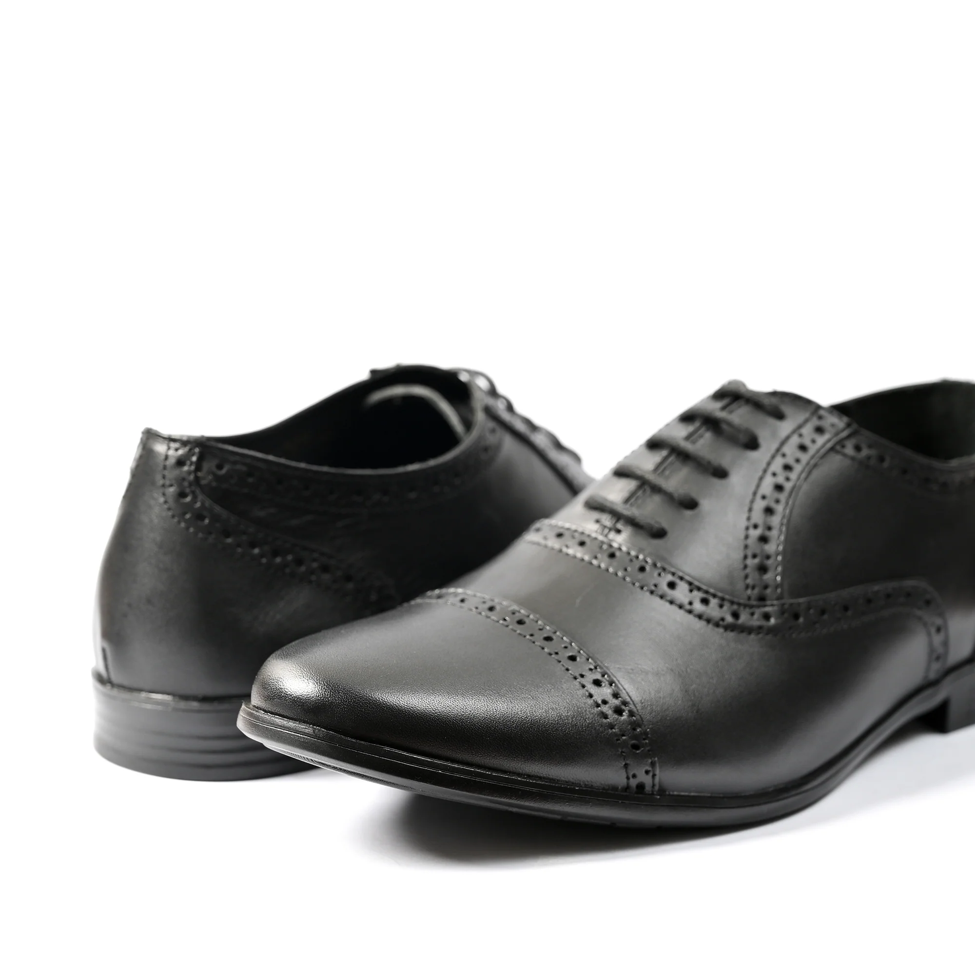 BLACK OXFORD LEATHER SHOES - Image 4