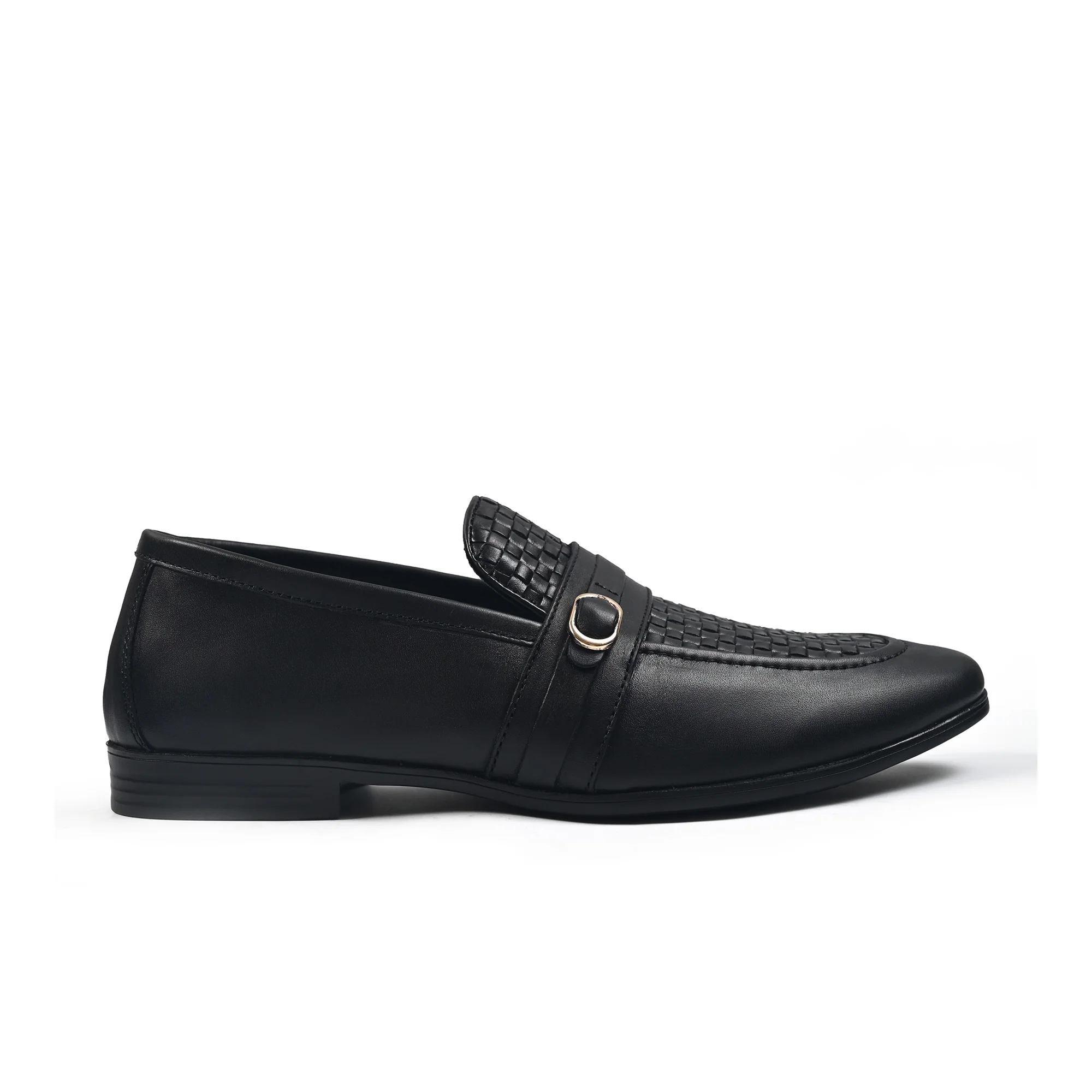BLACK BRAIDED LEATHER SHOES - Image 3