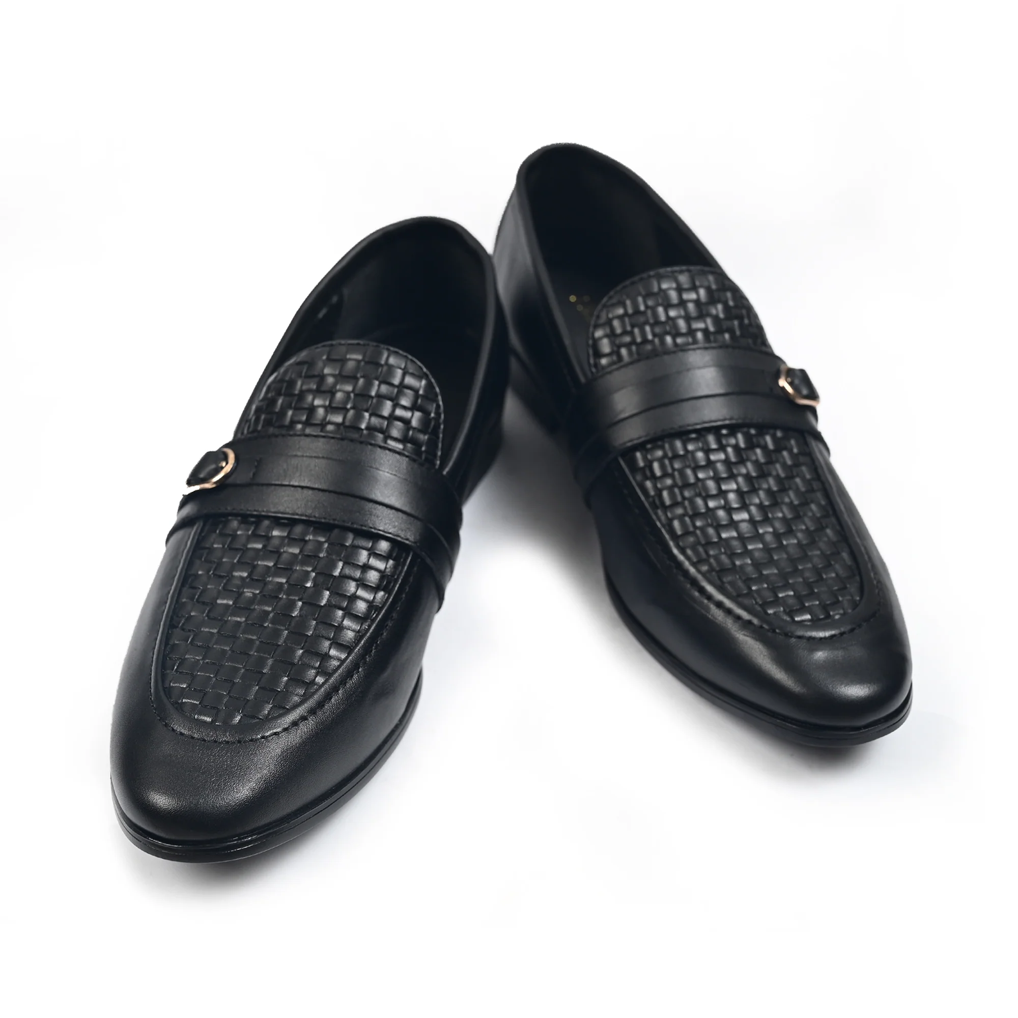 BLACK BRAIDED LEATHER SHOES - Image 4