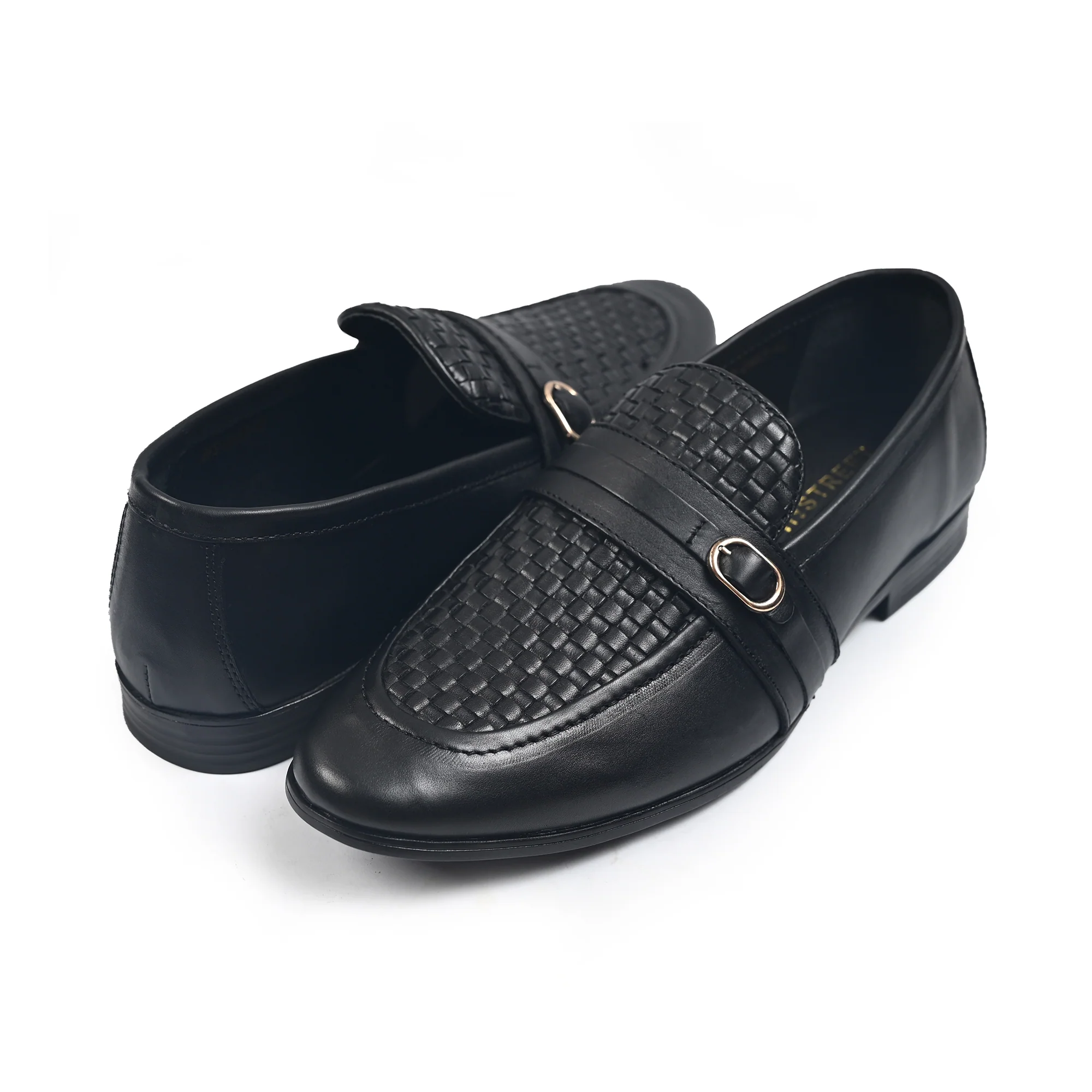 BLACK BRAIDED LEATHER SHOES - Image 5