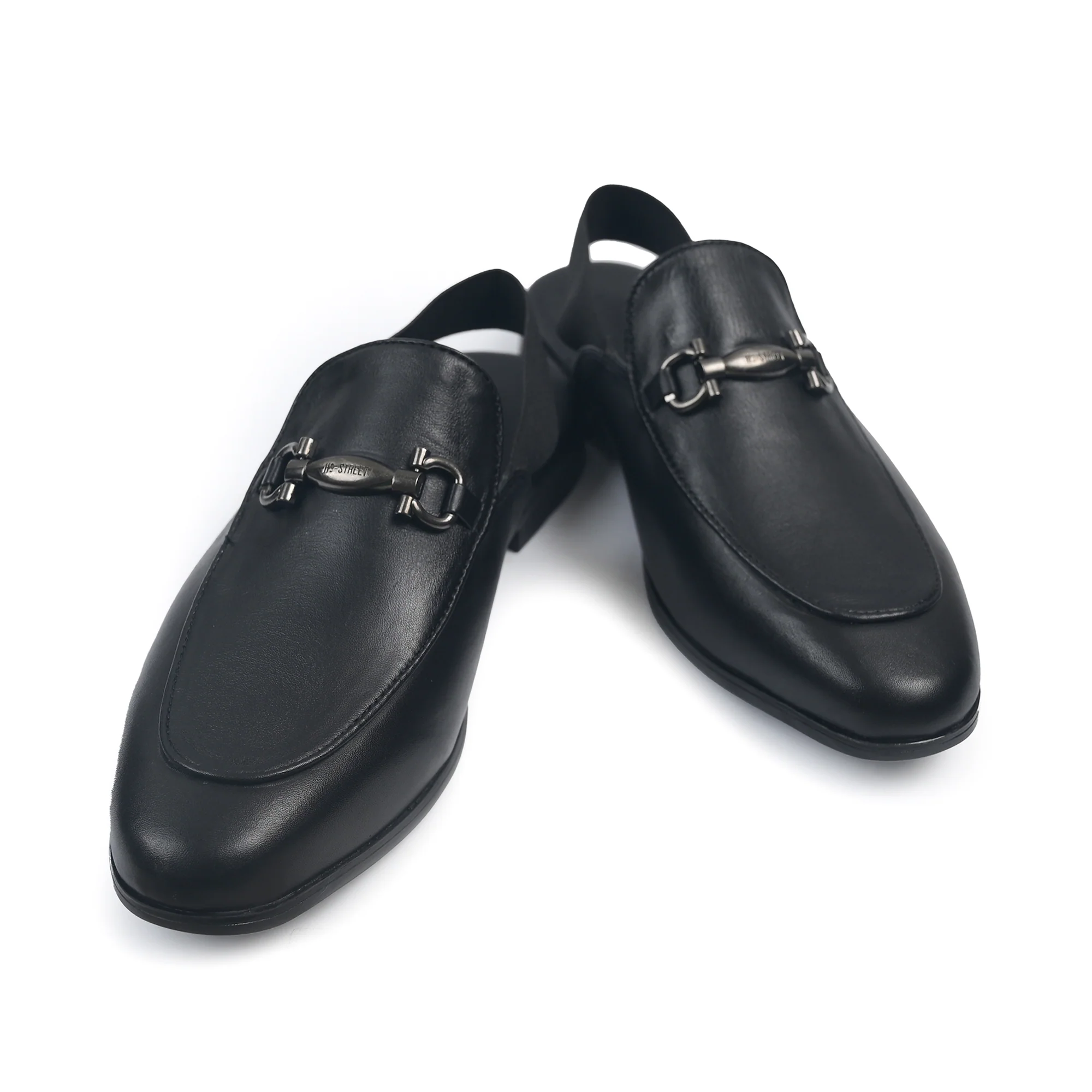 BLACK LEATHER BACKLESS MULE - Image 5