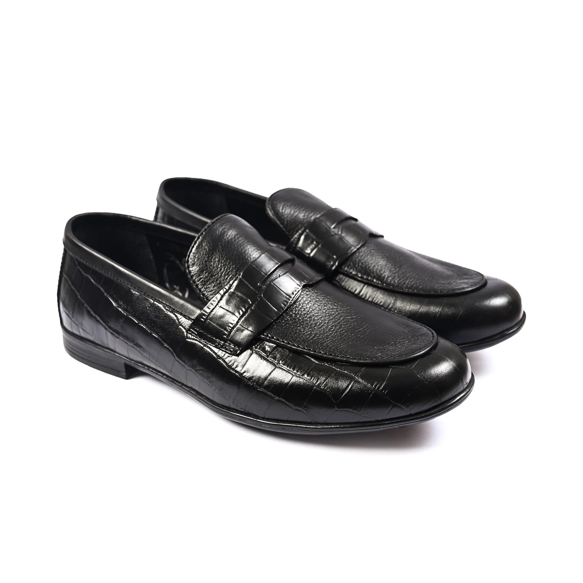 BLACK SPLIT LEATHER SHOES - Image 2