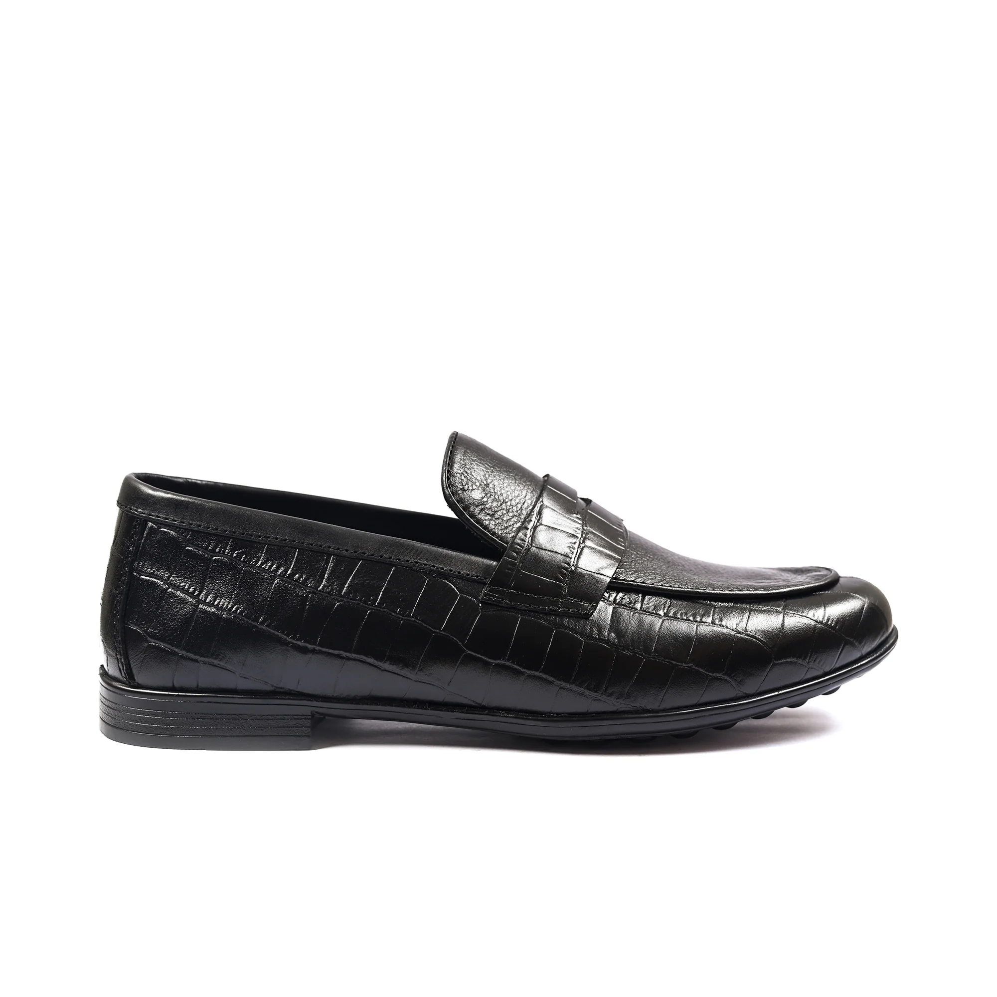 BLACK SPLIT LEATHER SHOES - Image 3