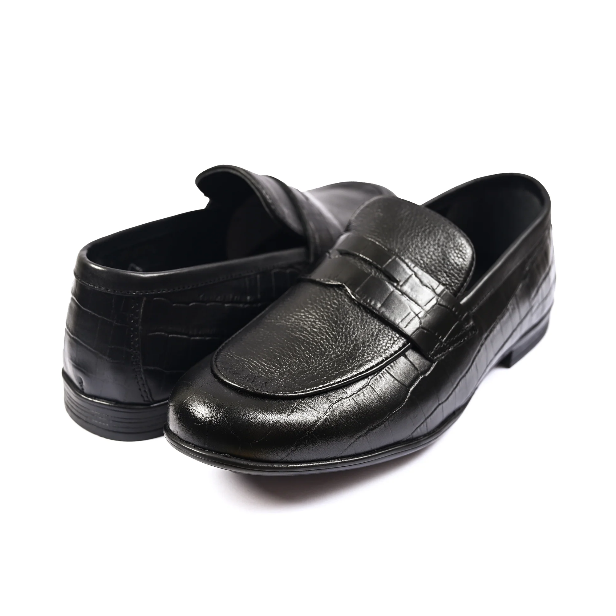 BLACK SPLIT LEATHER SHOES - Image 4