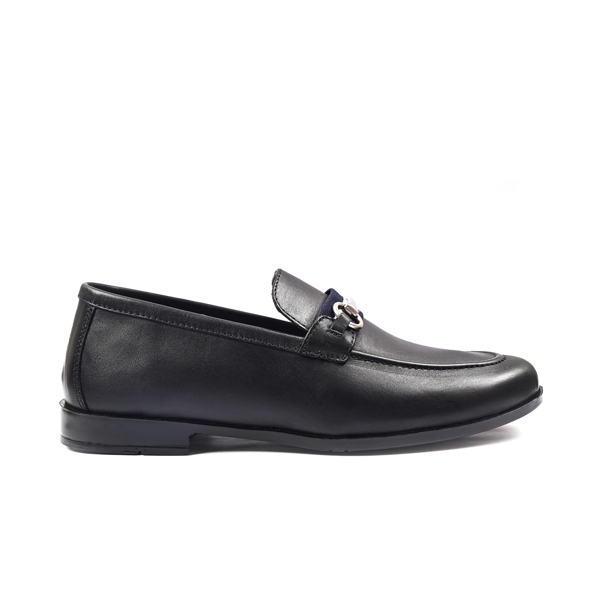 NAVY ANILINE LEATHER SHOES - Image 3