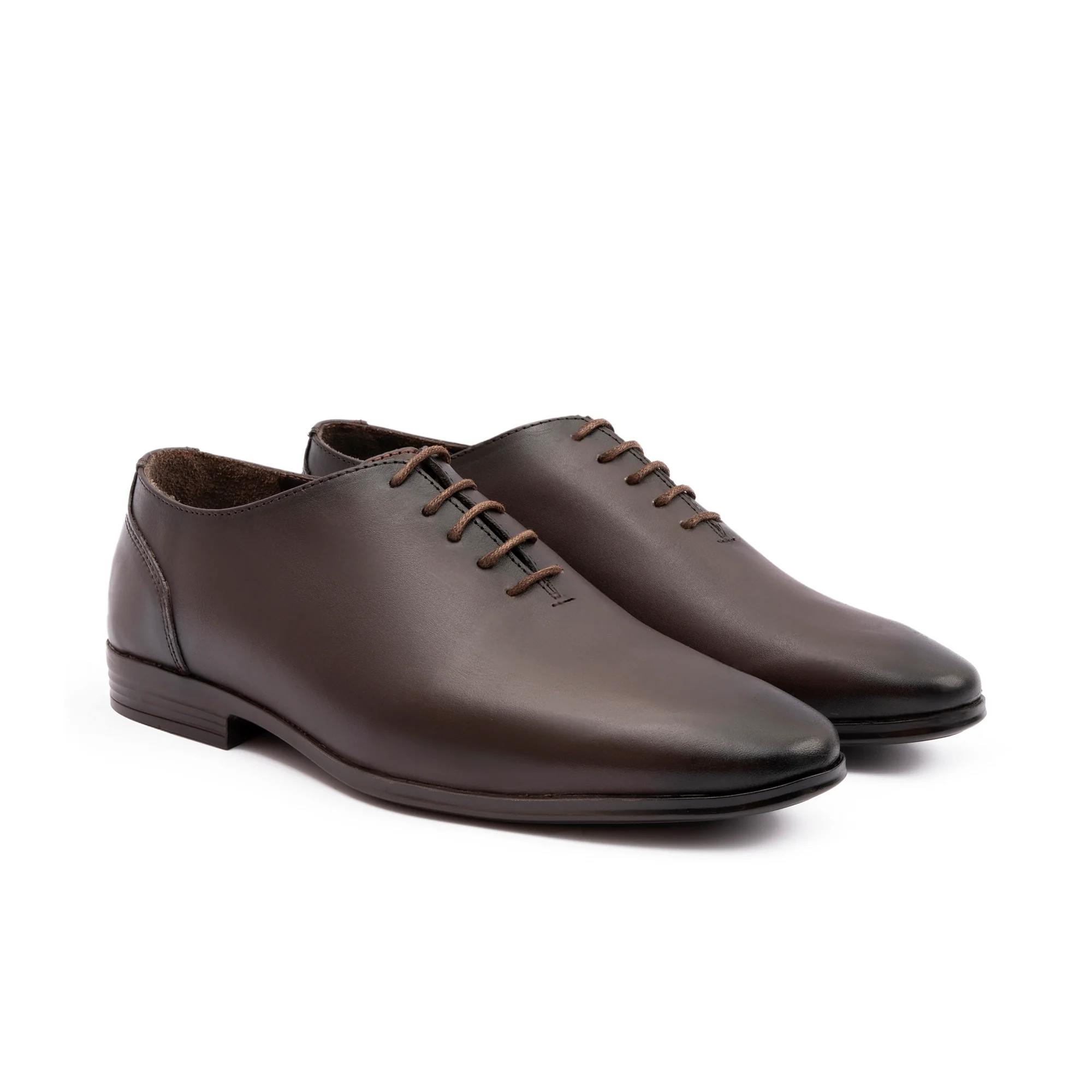 BROWN LEATHER LACE UP SHOES - Image 2
