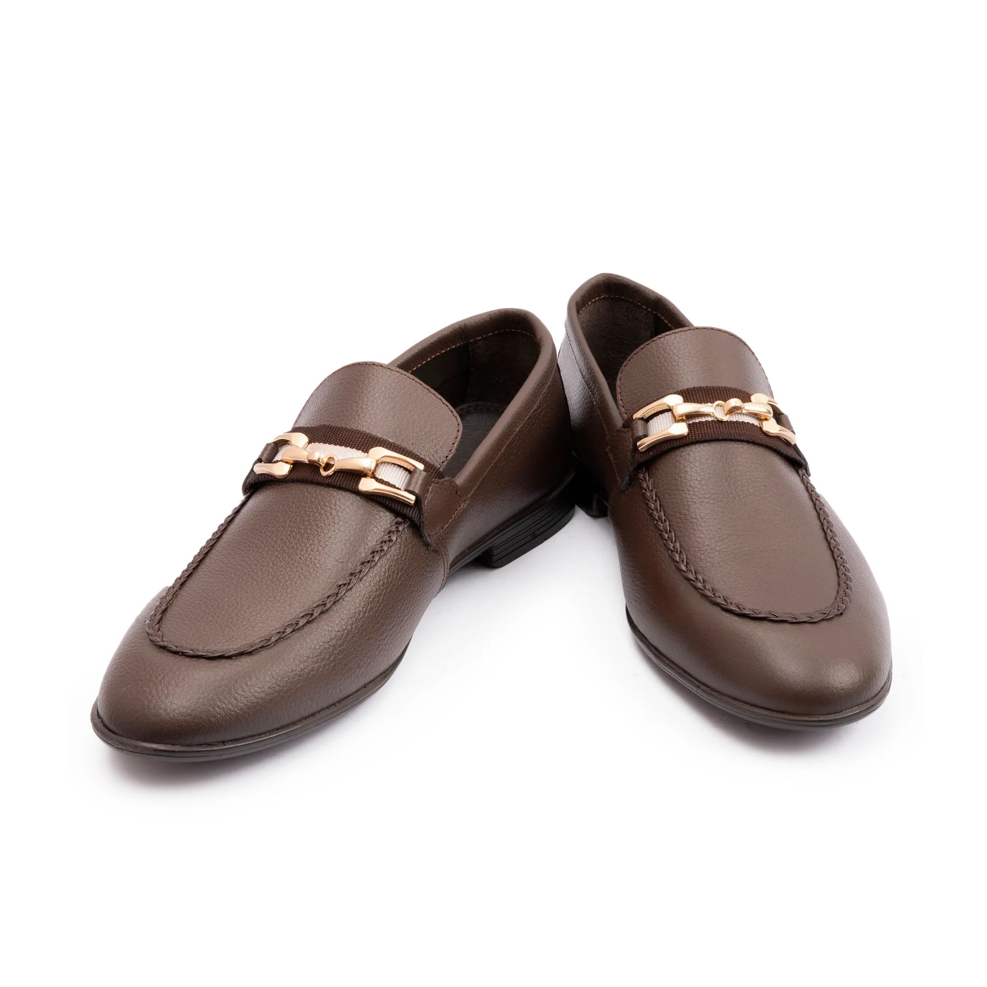 BROWN MILLED LEATHER SHOES - Image 4