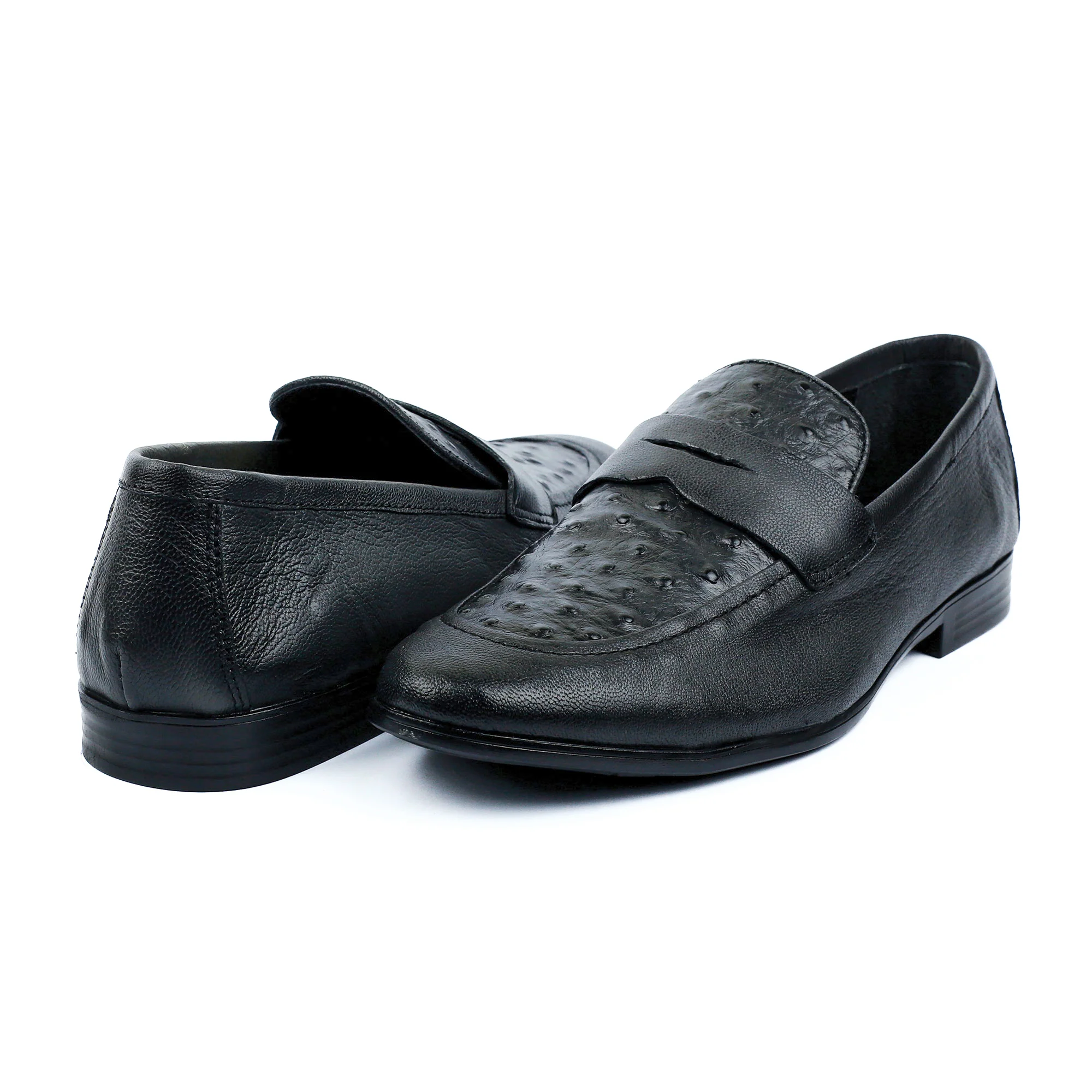 TWO TONE TEXTURED LEATHER SHOES - Image 5