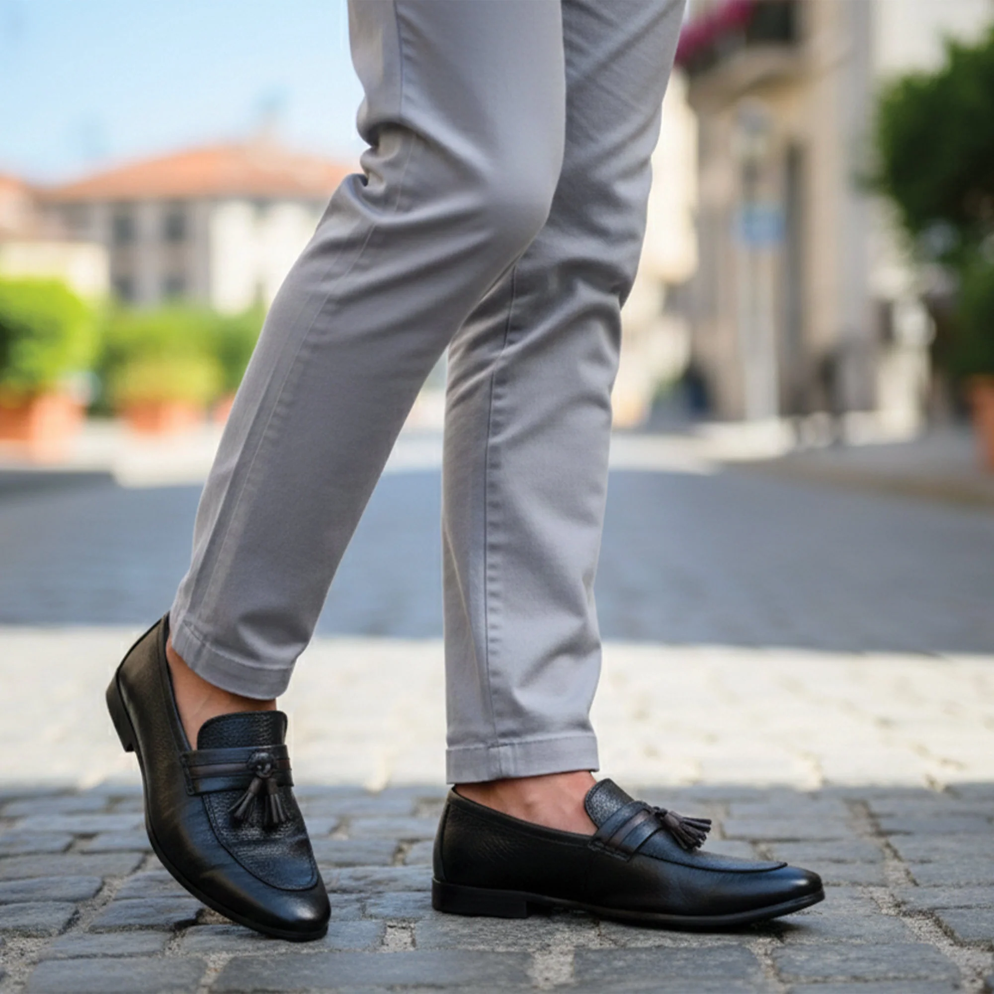 CONTRAST TASSEL LEATHER SHOES - Image 7