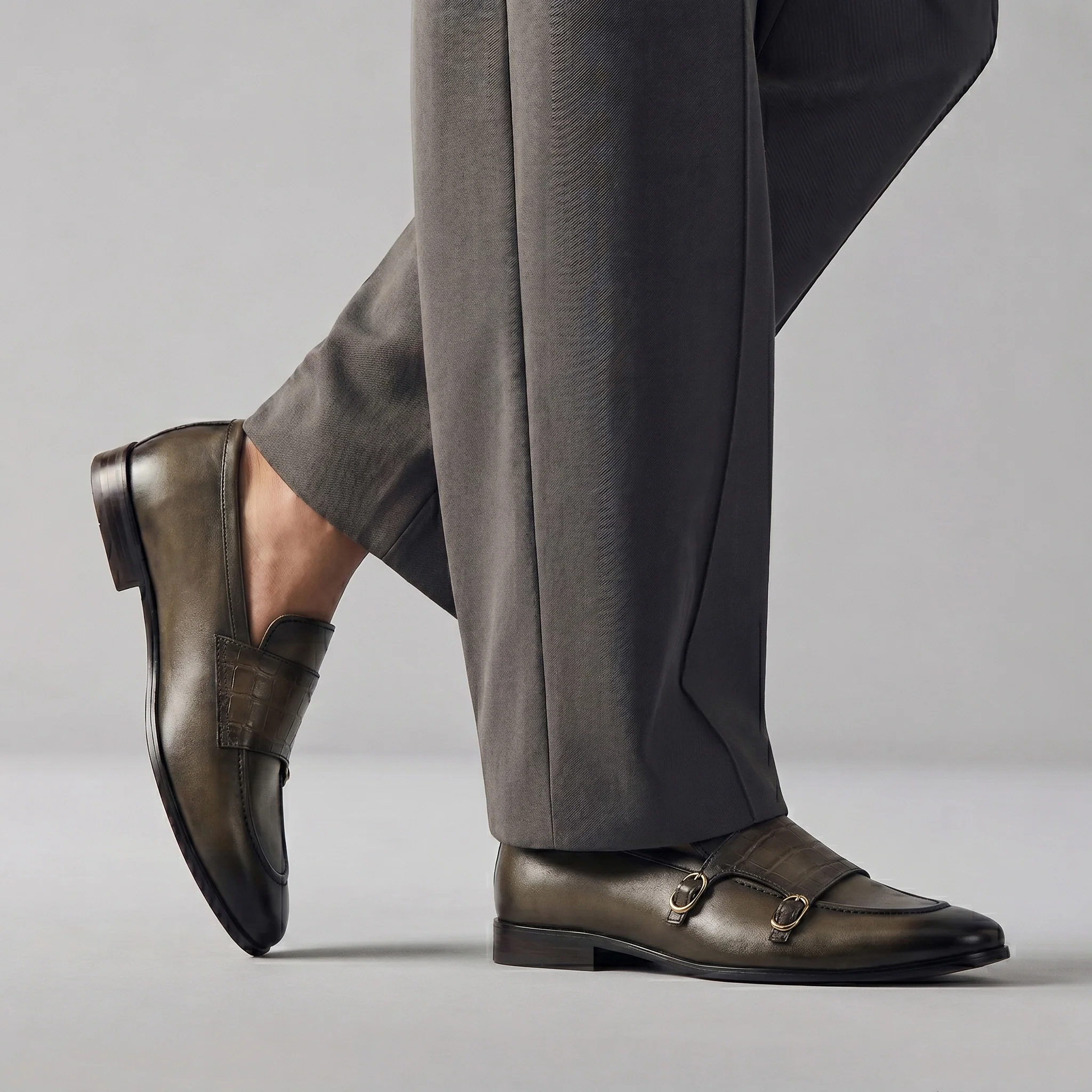 DOUBLE BUCKLE LEATHER SHOES - Image 2