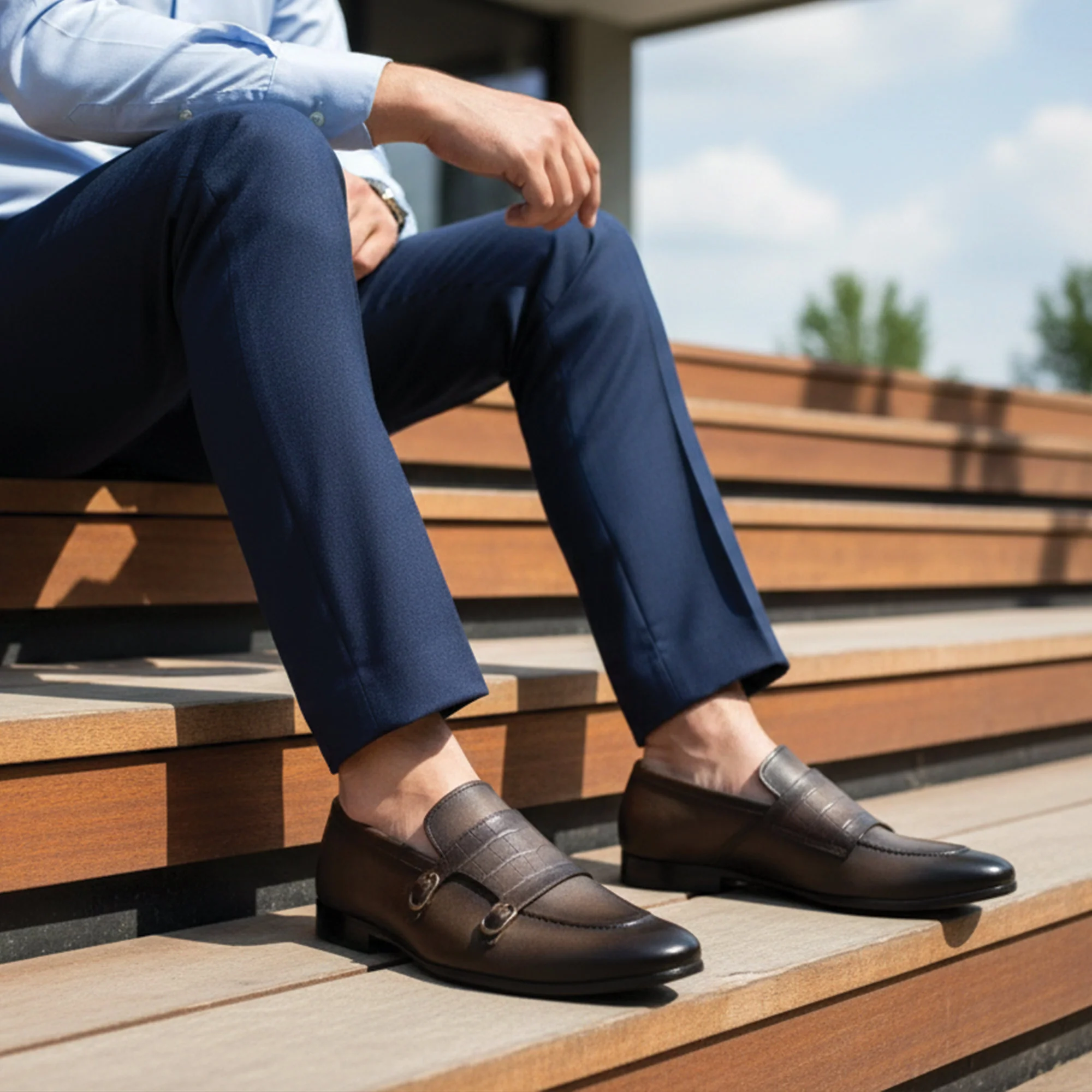 DOUBLE BUCKLE LEATHER SHOES - Image 7