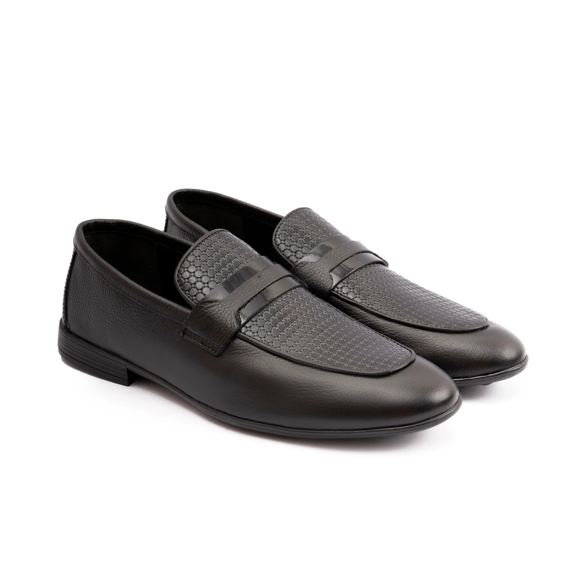 BLACK MULTI LEATHER SHOES - Image 2