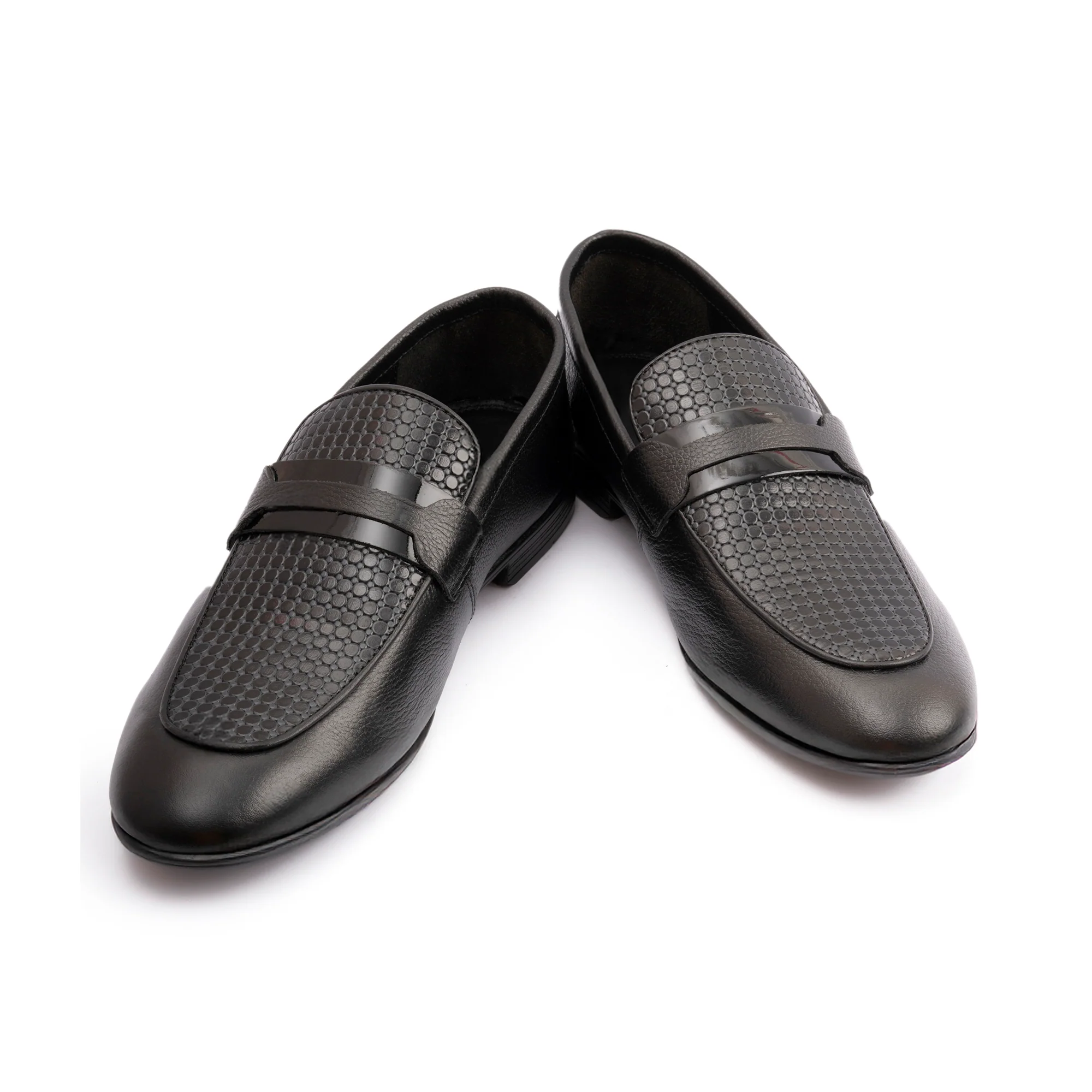 BLACK MULTI LEATHER SHOES - Image 4