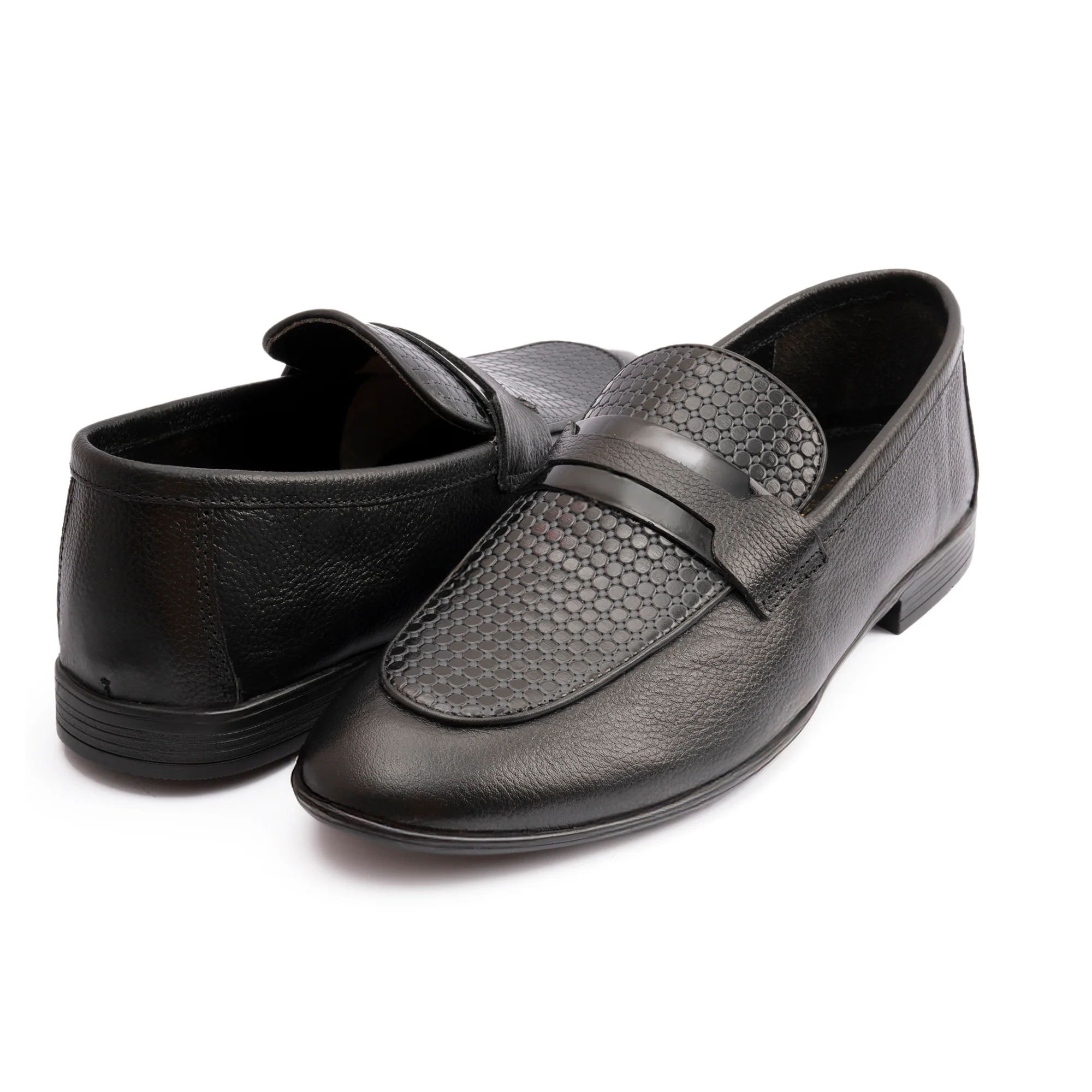 BLACK MULTI LEATHER SHOES - Image 5