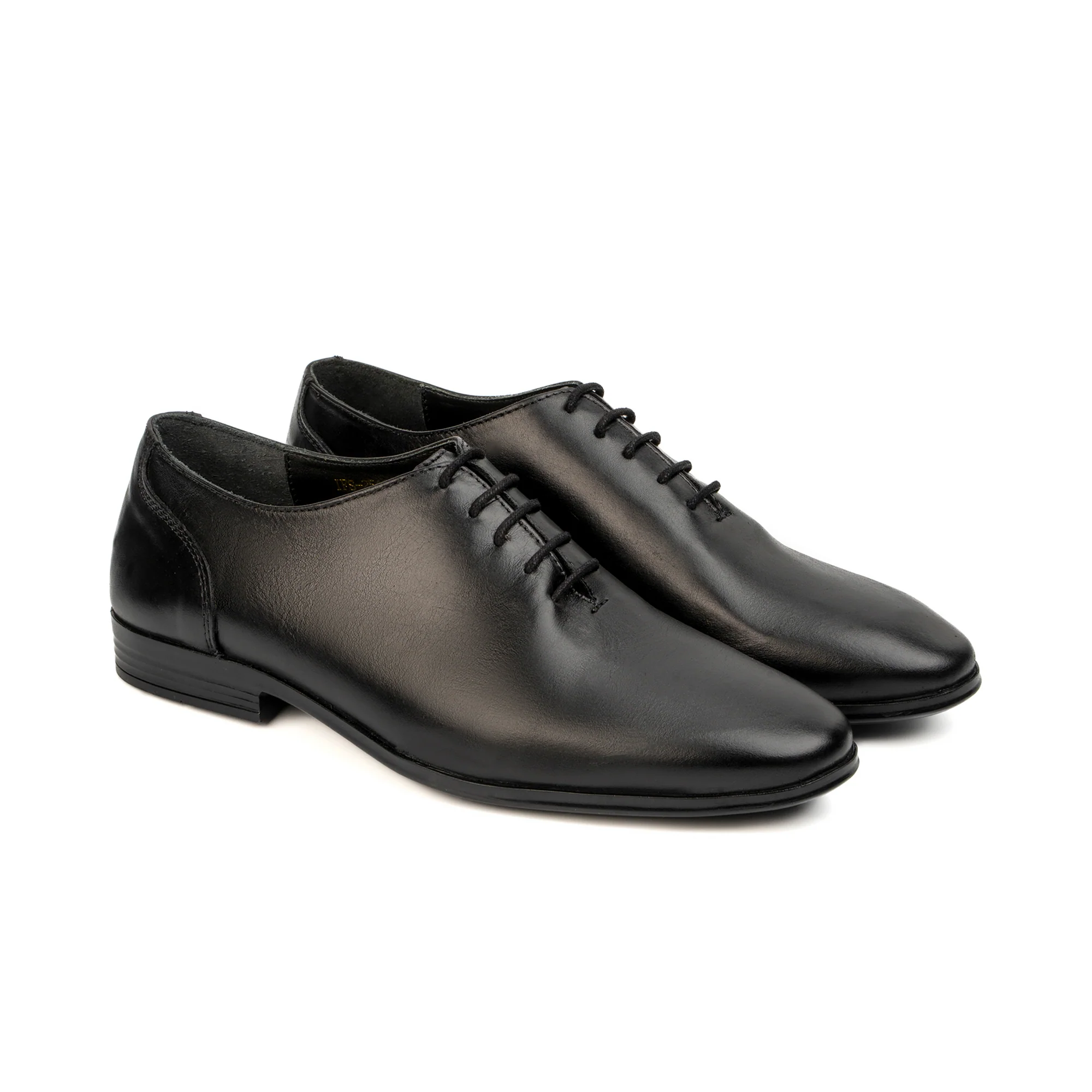 BLACK LEATHER LACEUP SHOES - Image 2