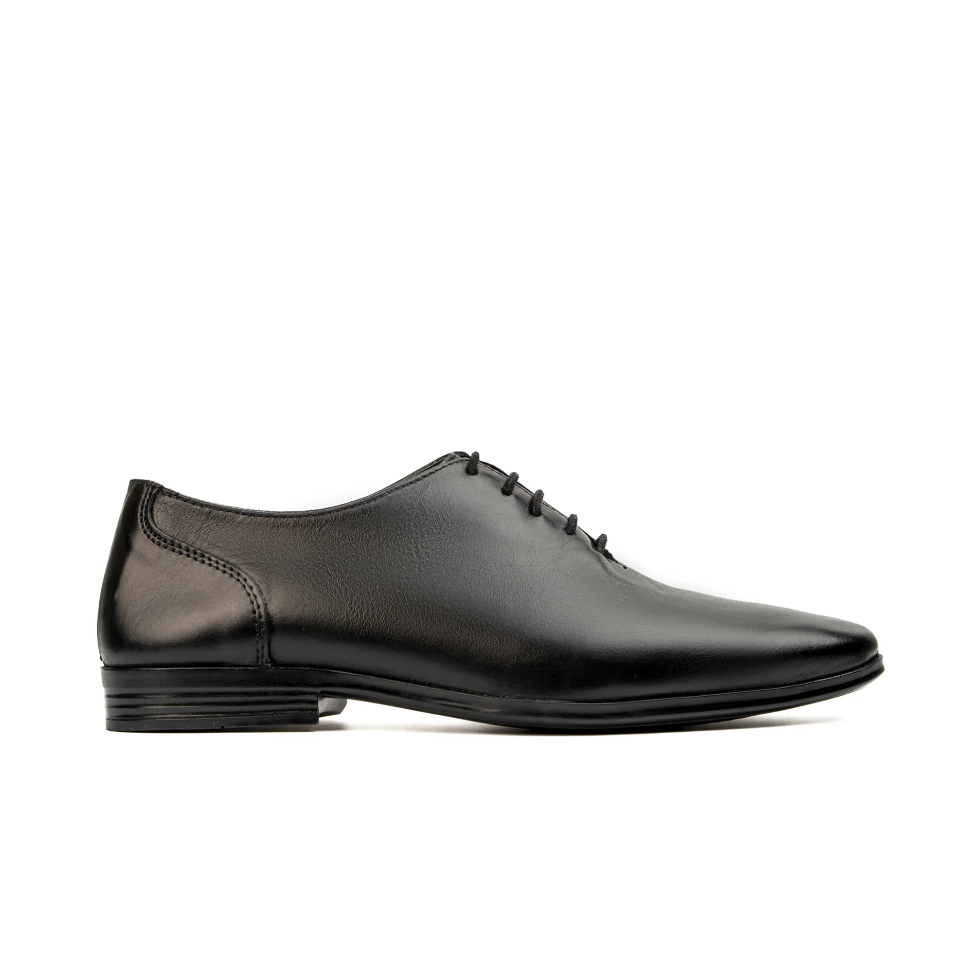 BLACK LEATHER LACEUP SHOES - Image 3