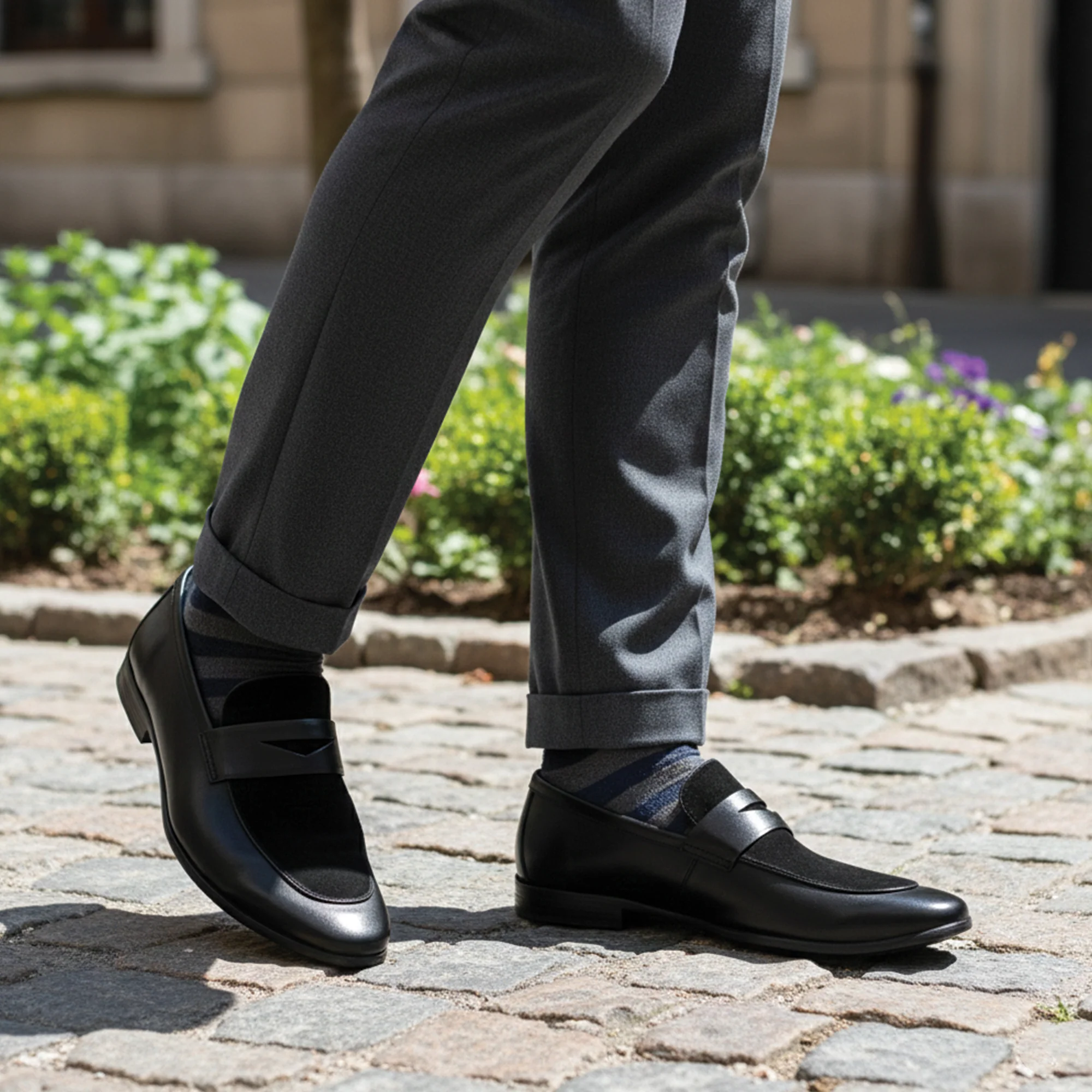 BLACK SPLIT LEATHER SHOES - Image 8