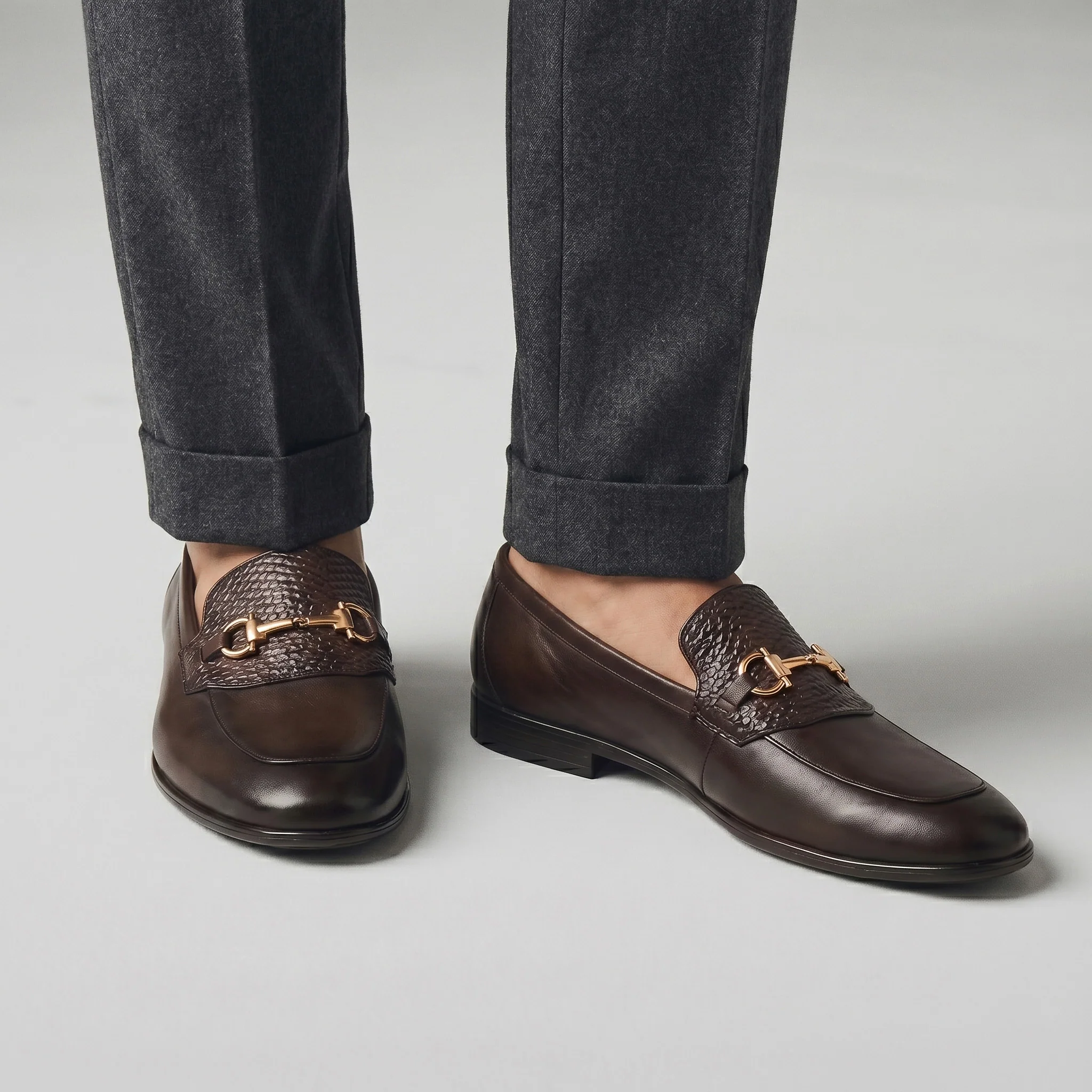 BROWN SPLIT LEATHER SHOES - Image 2