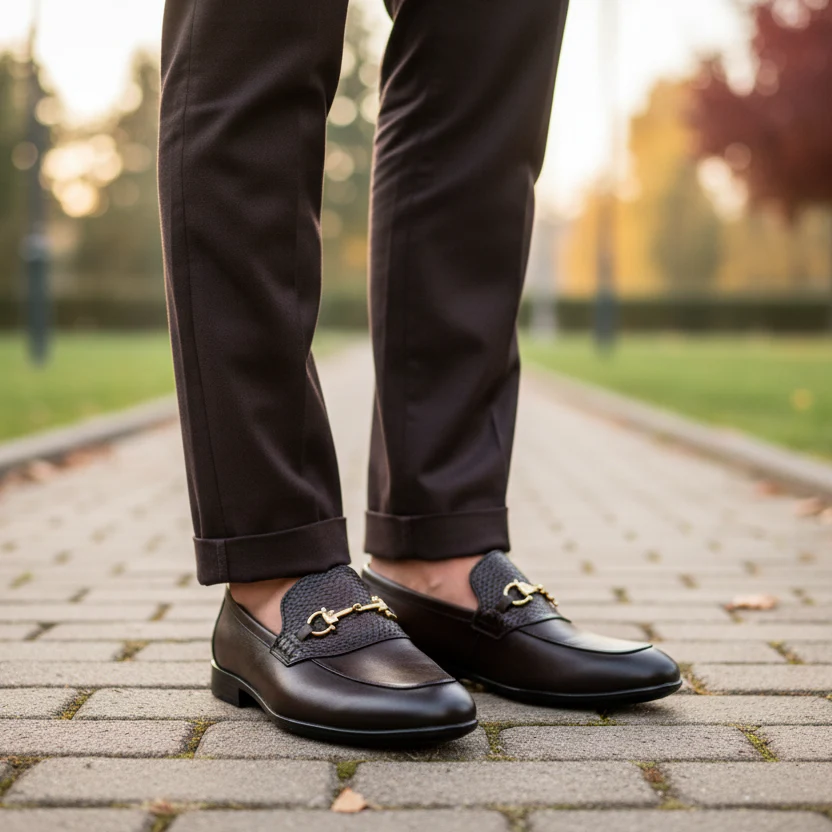 BROWN SPLIT LEATHER SHOES - Image 8