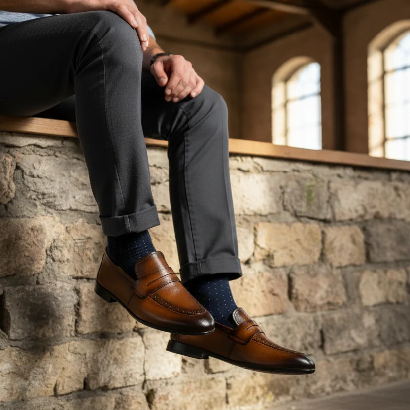 BROWN SHEEP LEATHER SHOES - Image 9