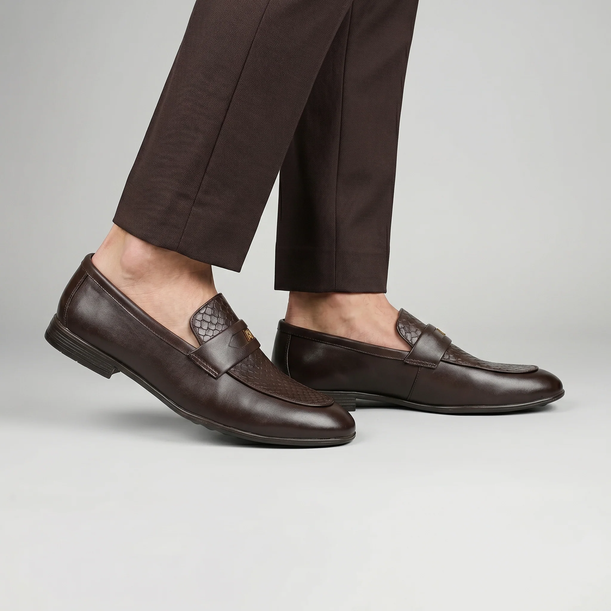 BROWN SPLIT LEATHER SHOES - Image 2